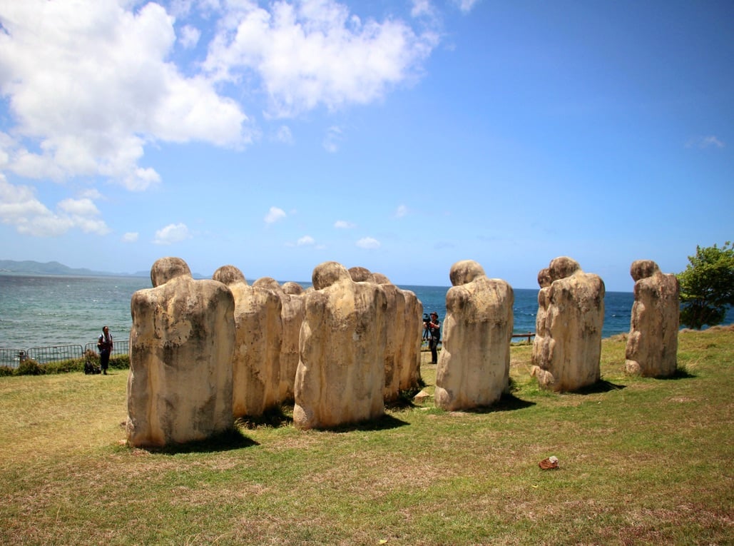 Filming on the site of the Memorial Cap 110 in Martinique