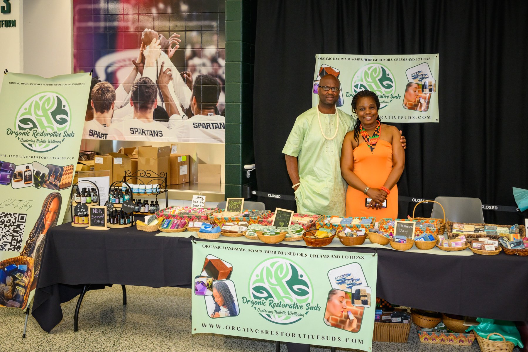 Featured faculty vendor participating in the MSU Juneteenth Celebration at the Breslin Center.