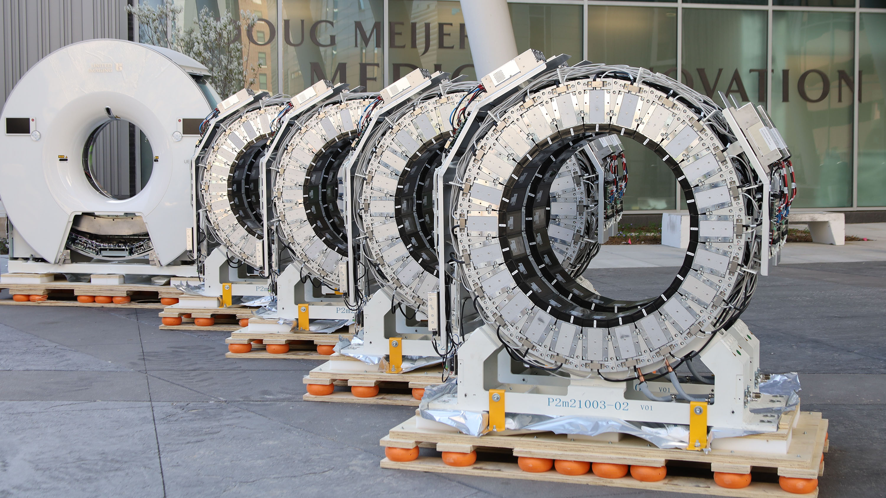 Michigan's first total body PET/CT scanner arrived at the MSU Radiopharmacy in the Doug Meijer Medical Innovation Building in Grand Rapids.  
