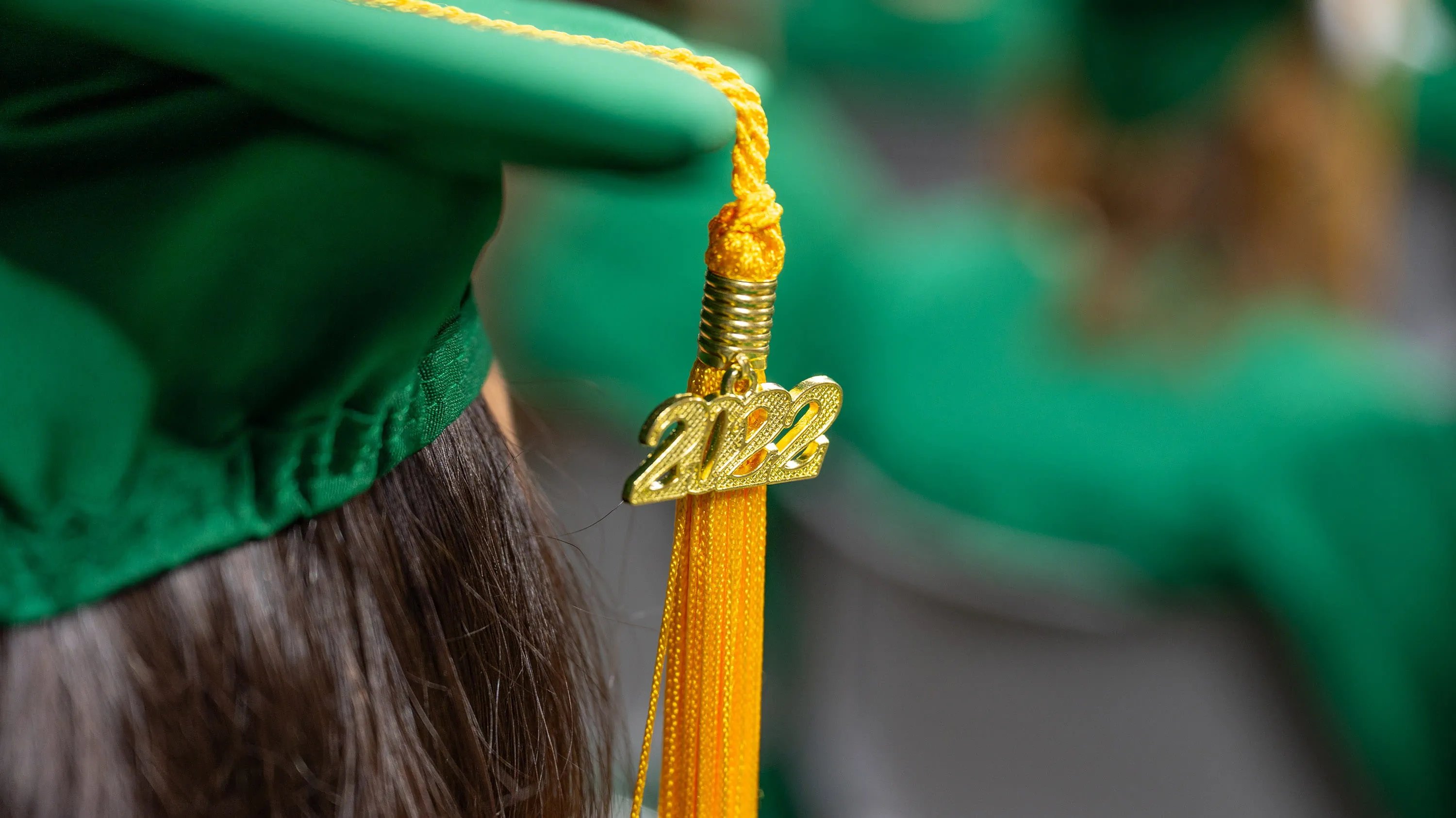 Closeup of tassle at MSU commencement