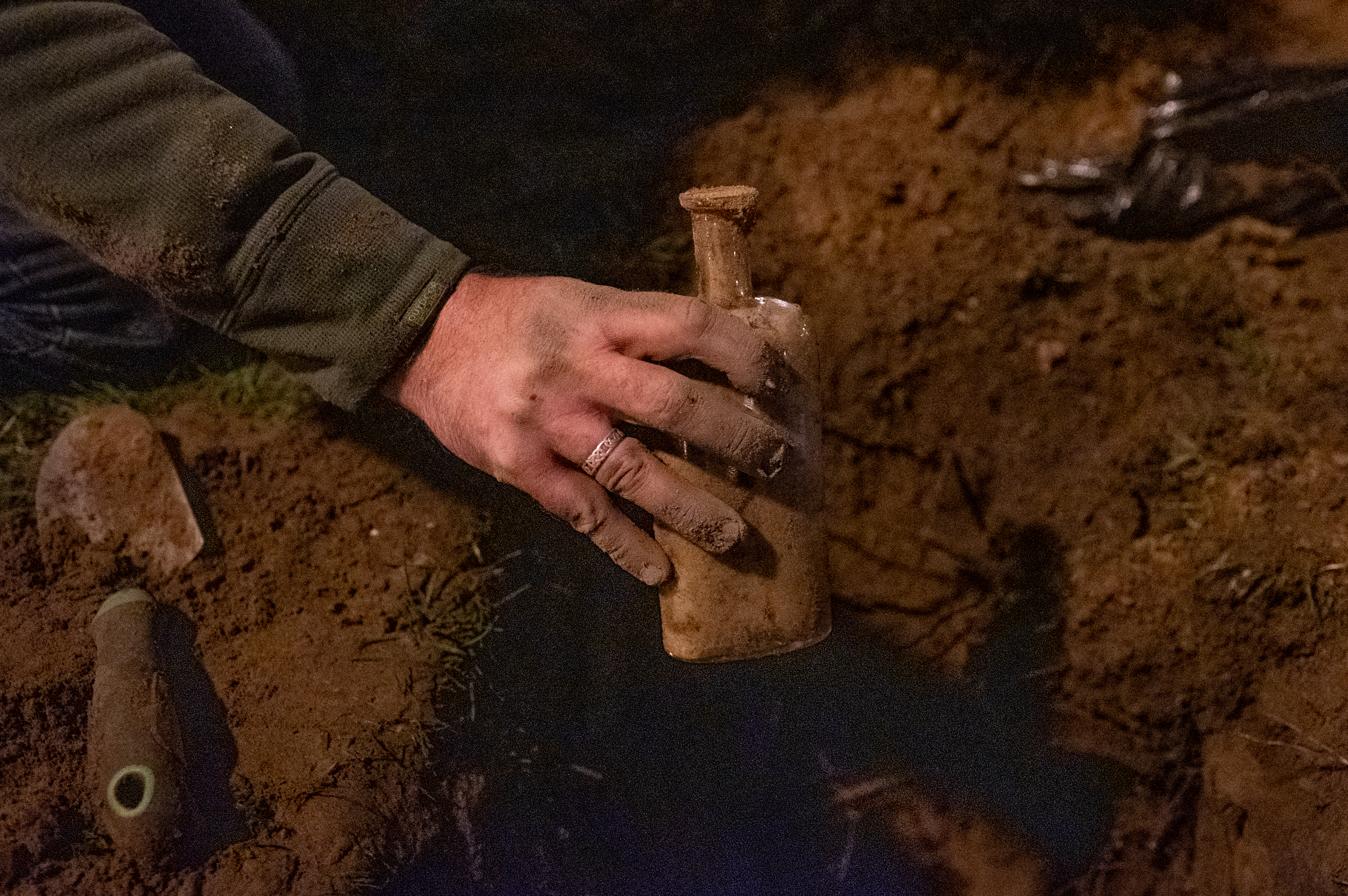 An excavated bottle of seeds is removed from the place it’s rested for the last 144 years.