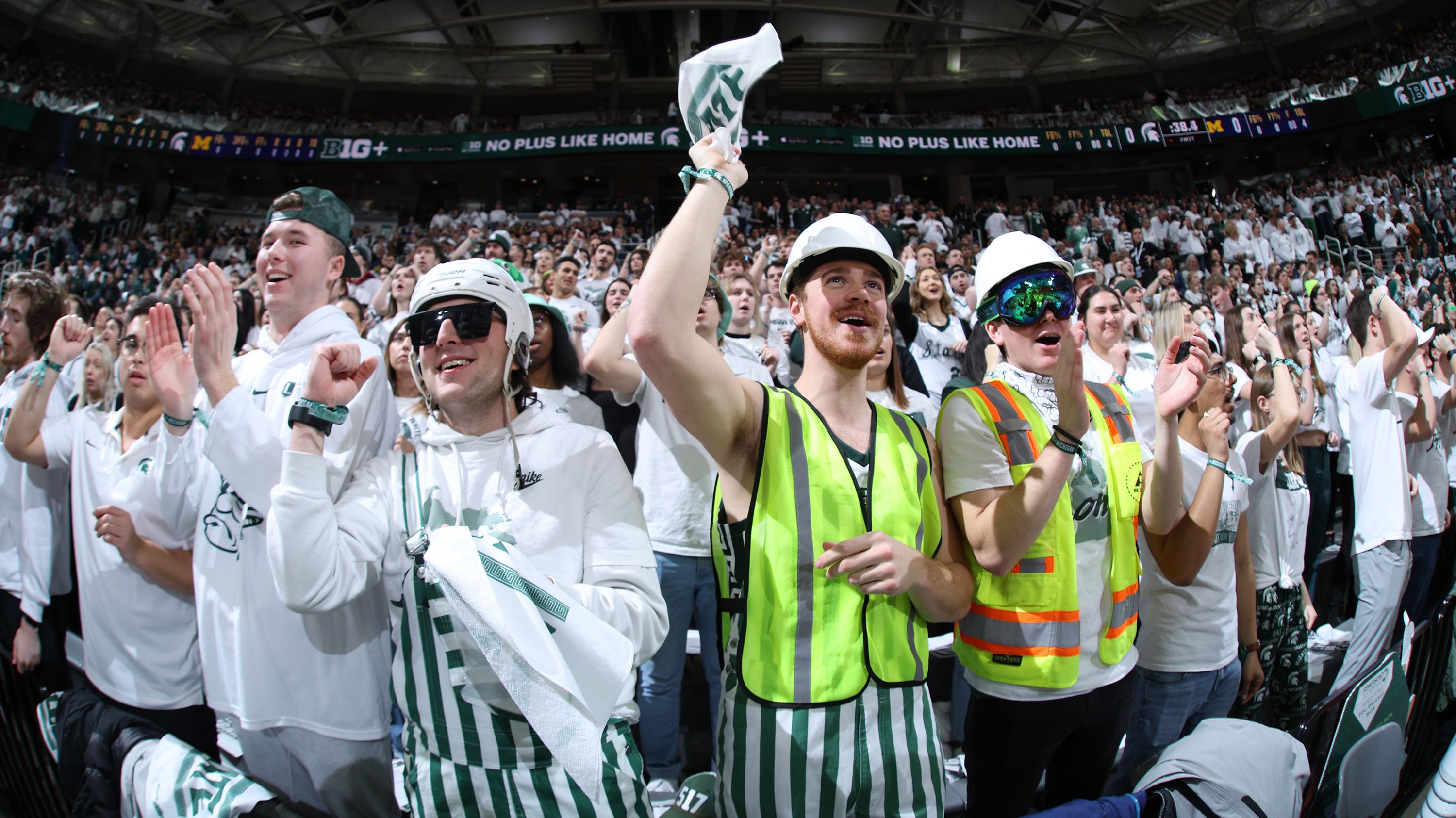 Students in the Izzone at a basketball game