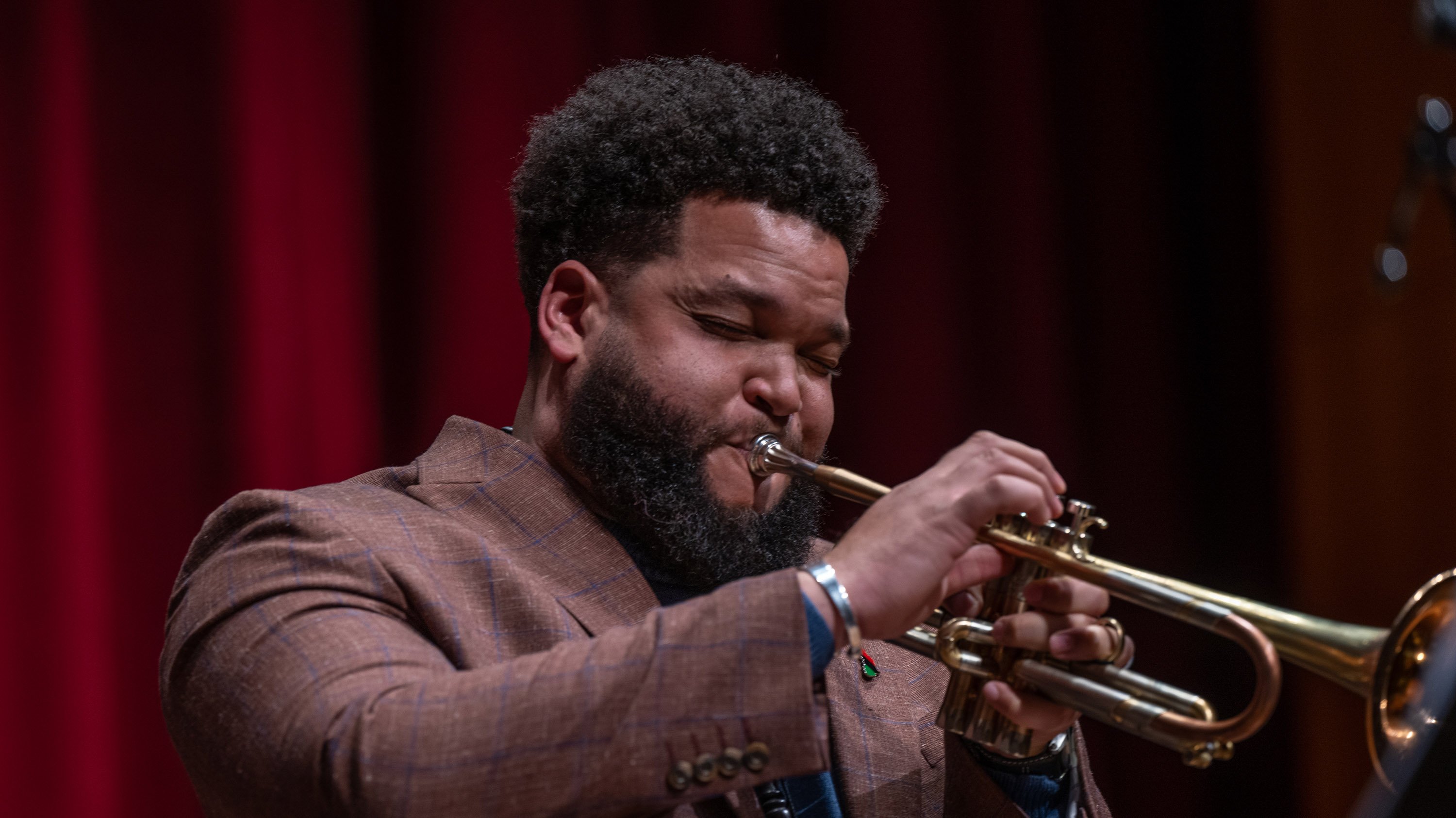 Kris Johnson playing trumpet
