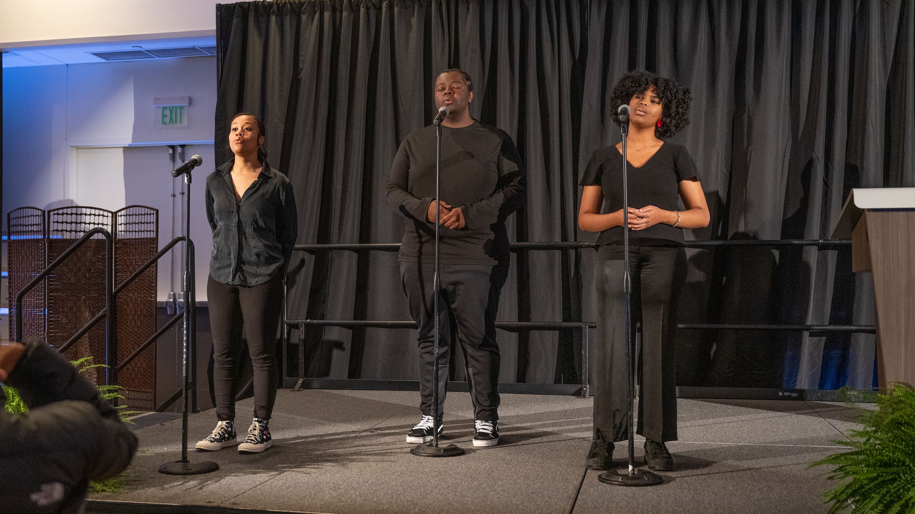 Student performers onstage at unity dinner