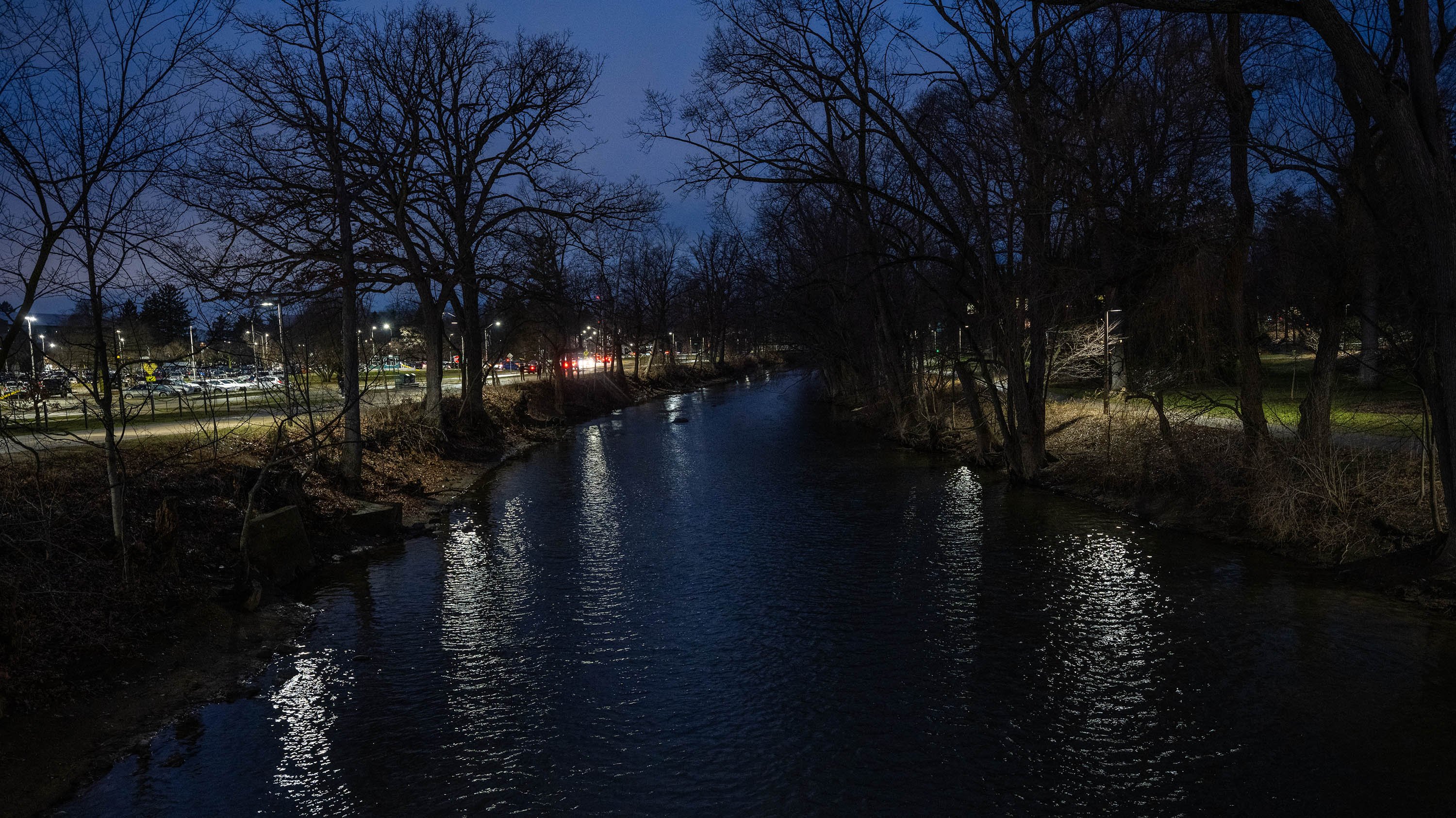 Red Cedar river at night