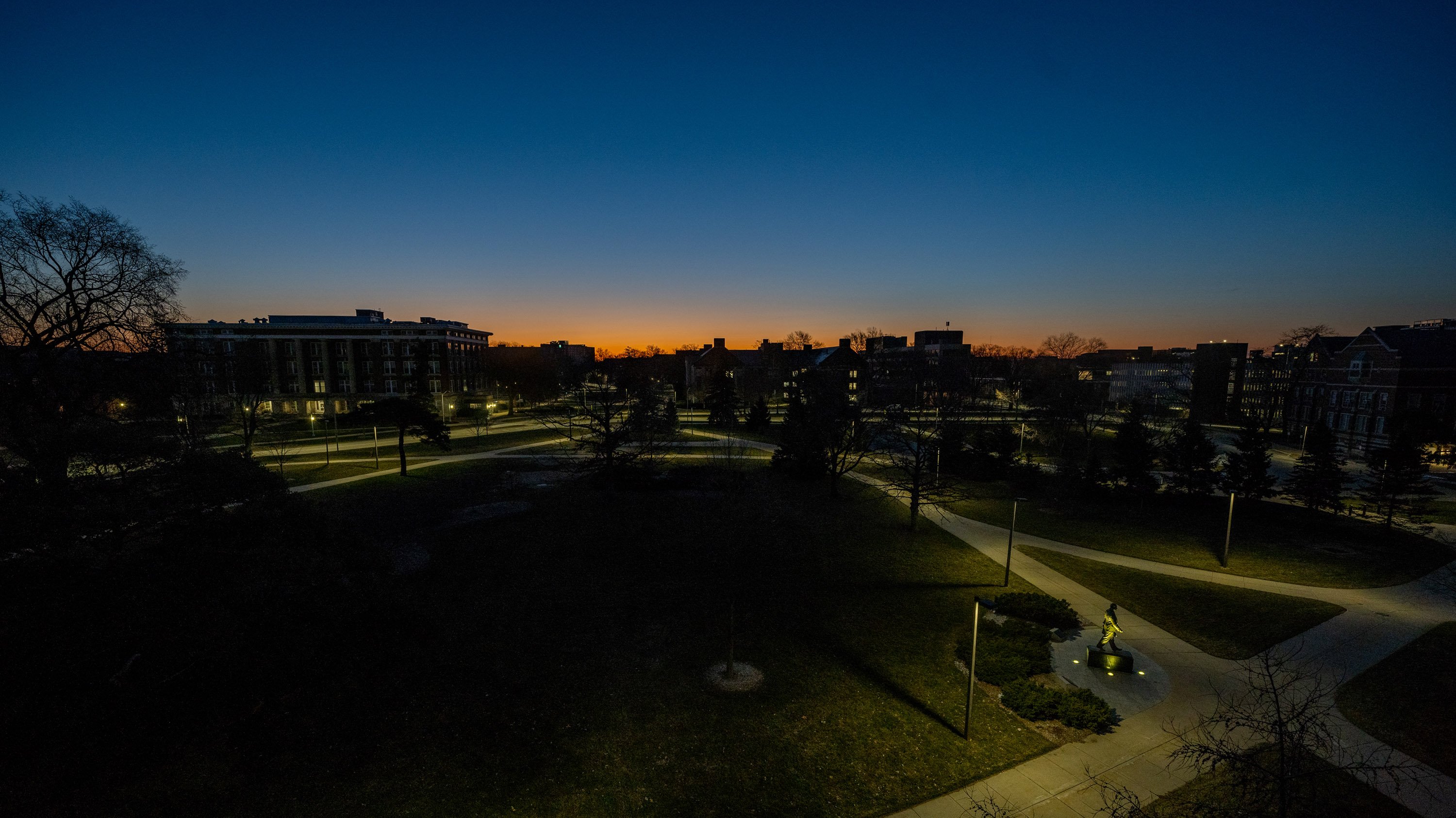 Sunrise over campus