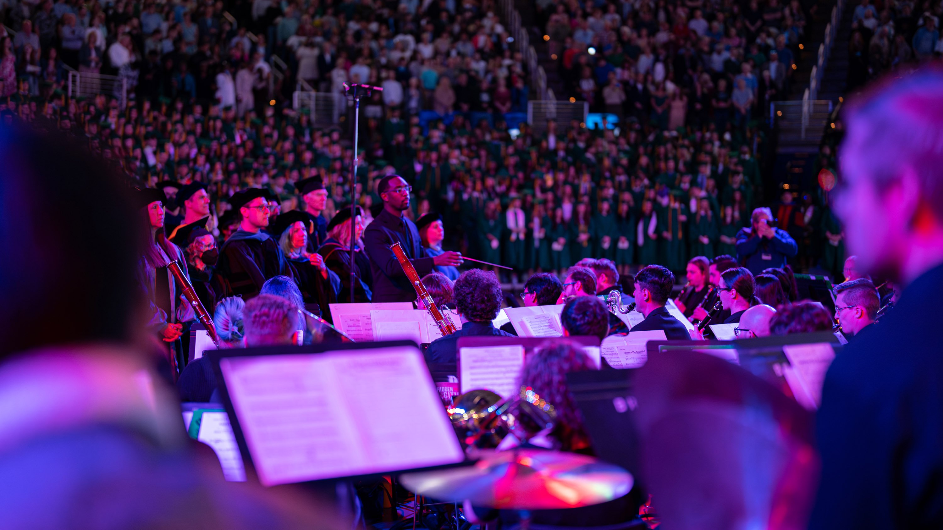 MSU Wind Symphony performing at College of Natural Science commencement