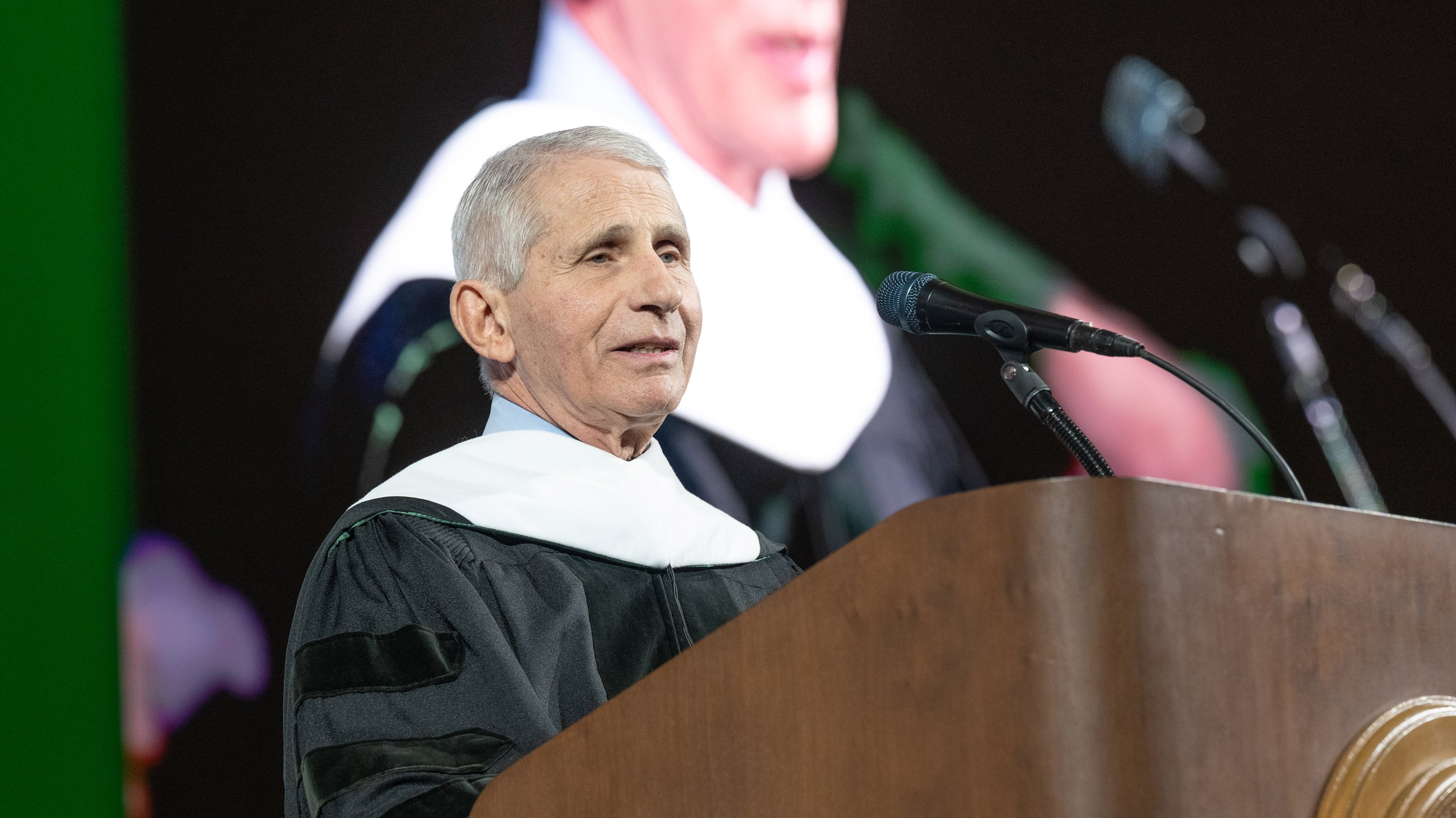 Anthony Fauci speaking at doctoral commencement