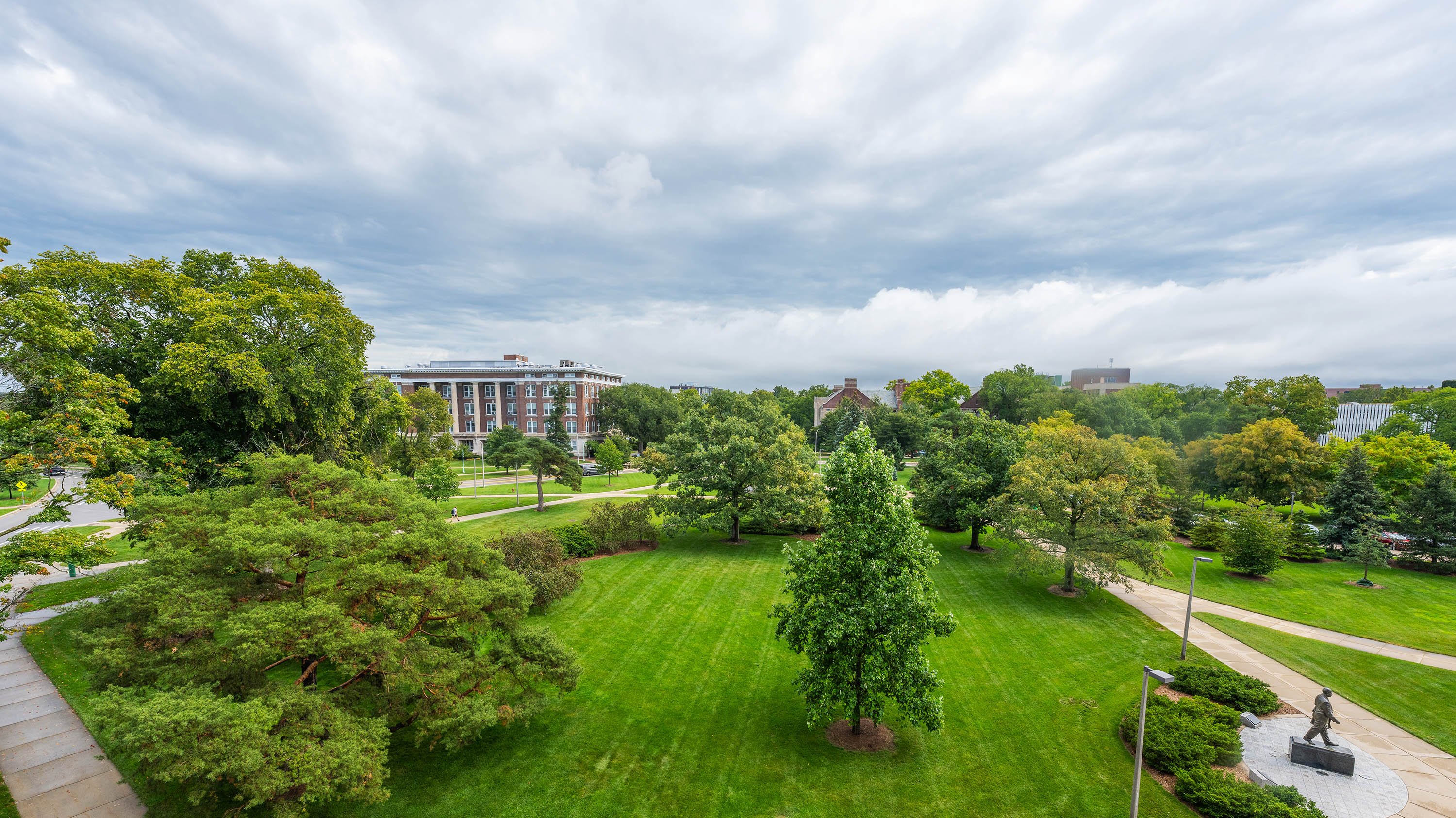 Birds-eye view of campus