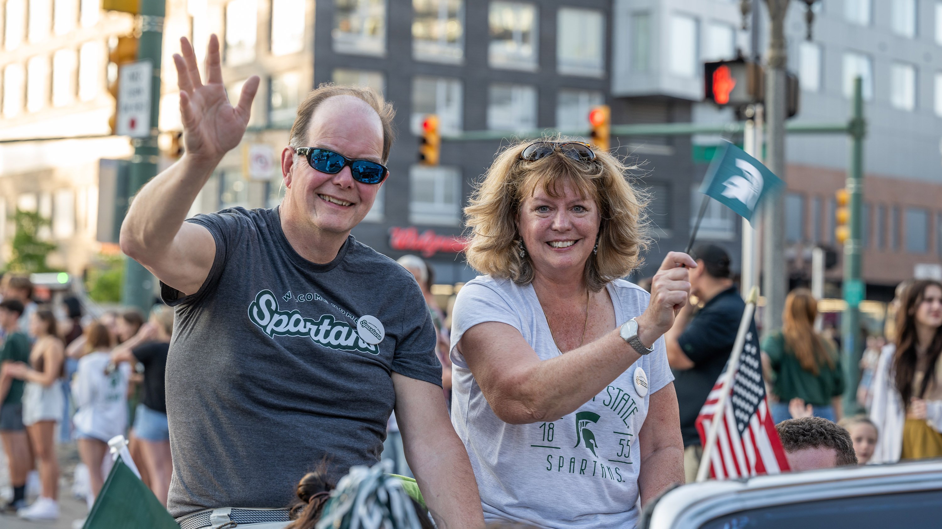 Molly Brennan riding in homecoming parade