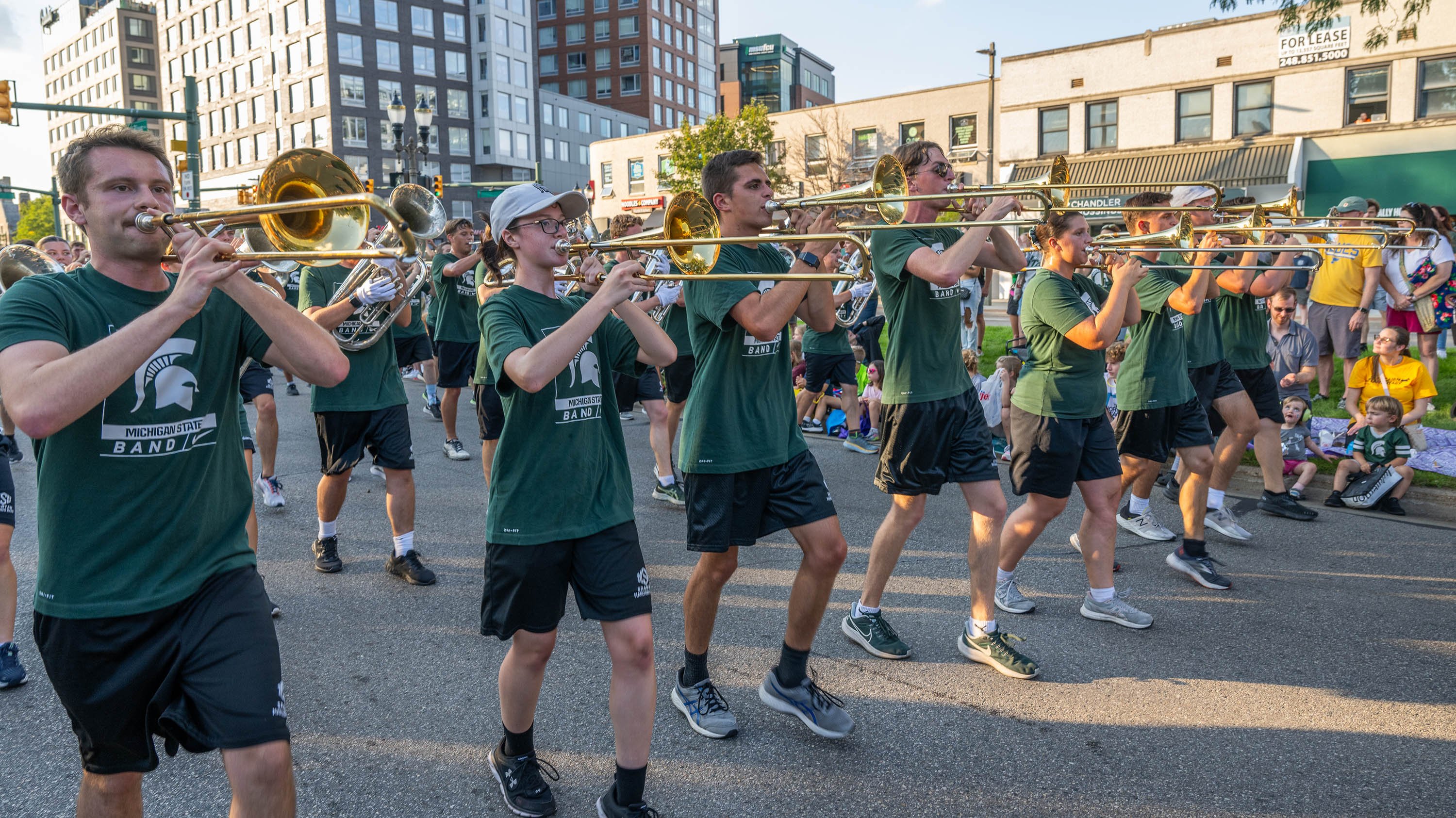 Marching band at homecoming parade