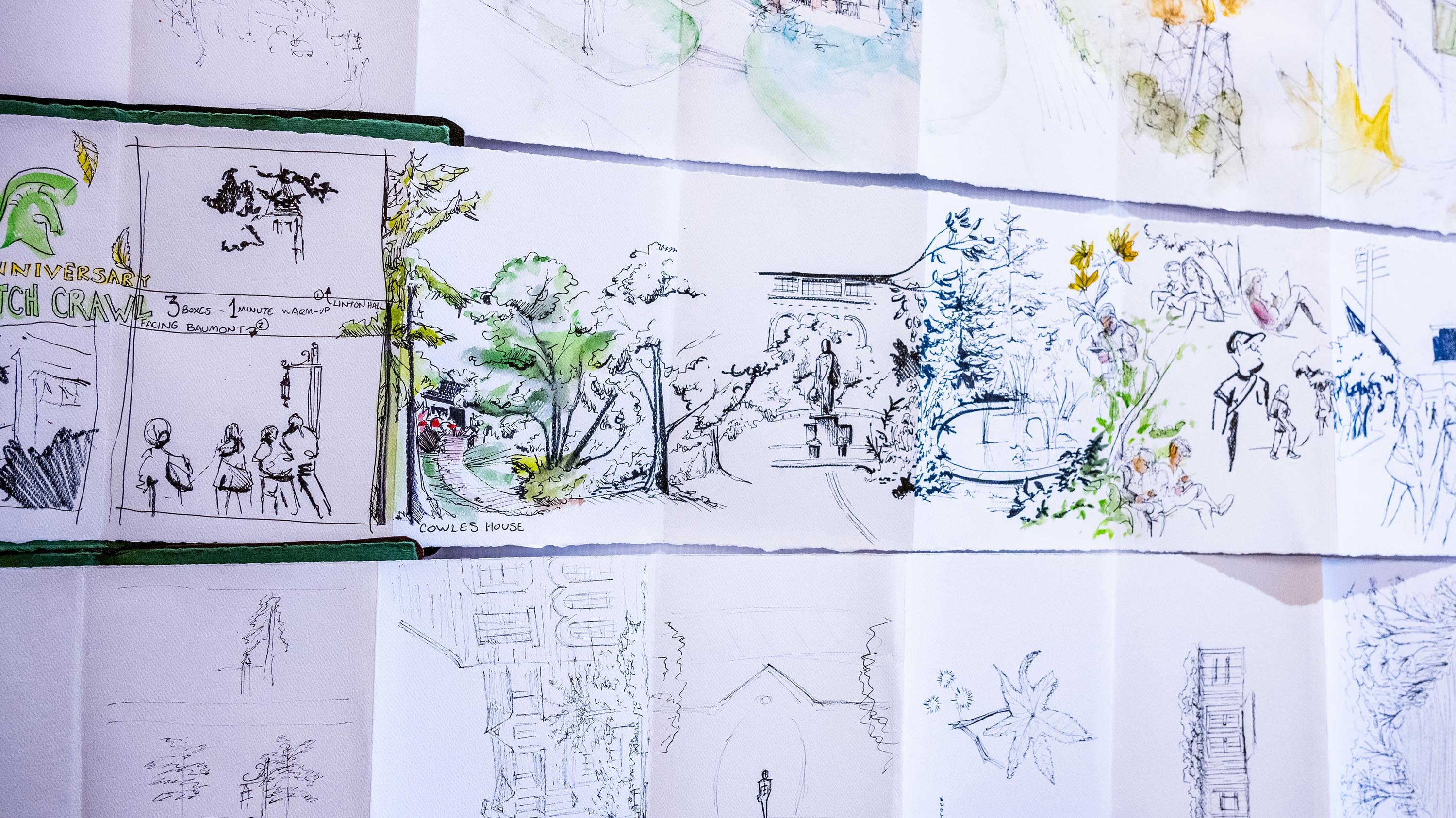 Sketches of MSU campus