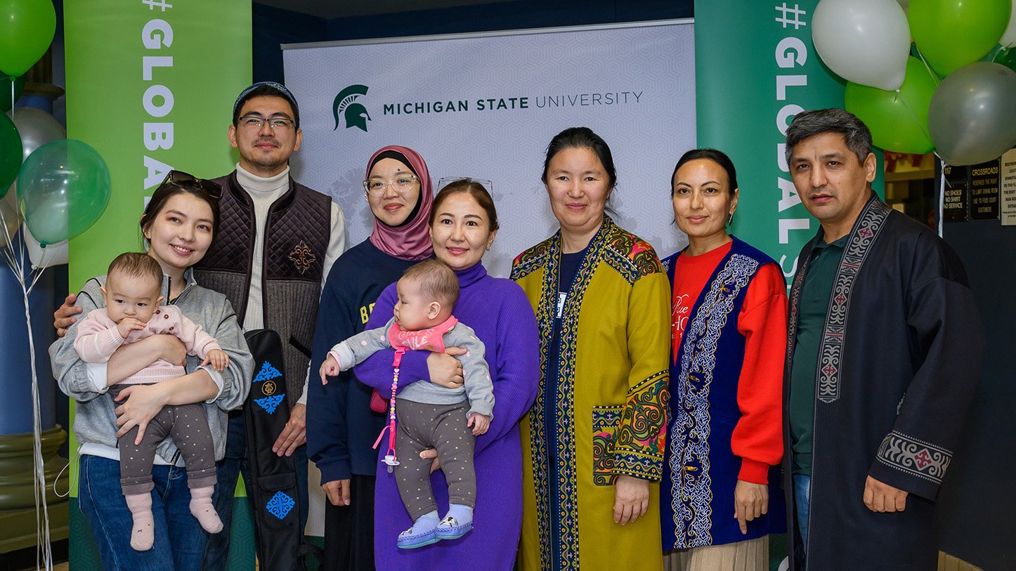  International Spartans pose for a photo at the Global Festival.