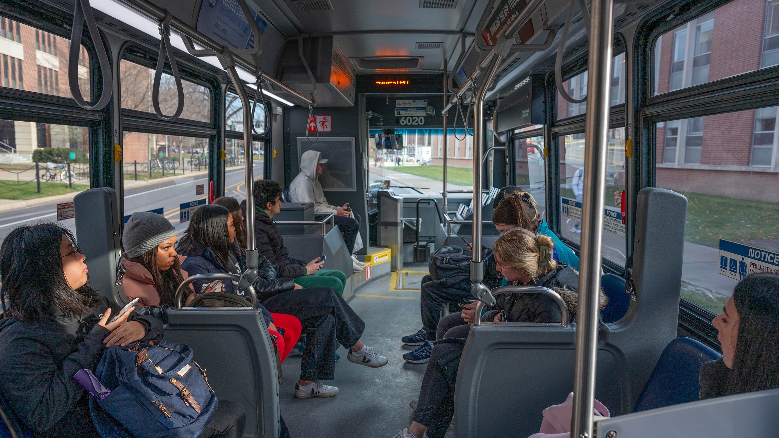 Students on CATA bus