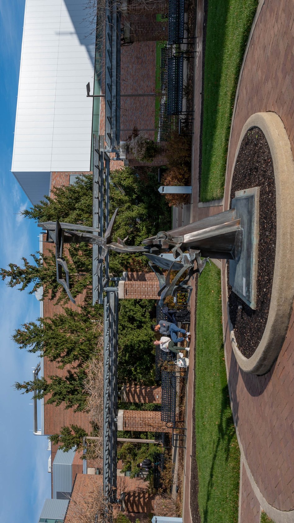 Metal sculpture 'Sculptural Improvisation II' in Chemistry building courtyard 
