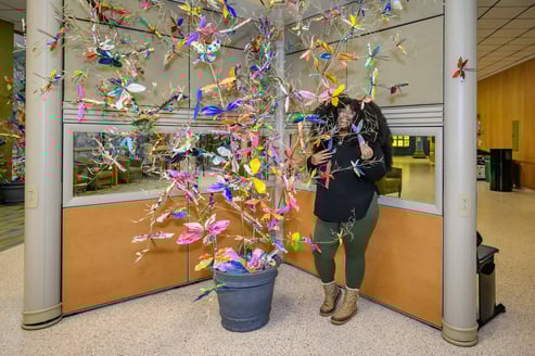Art installation at reception