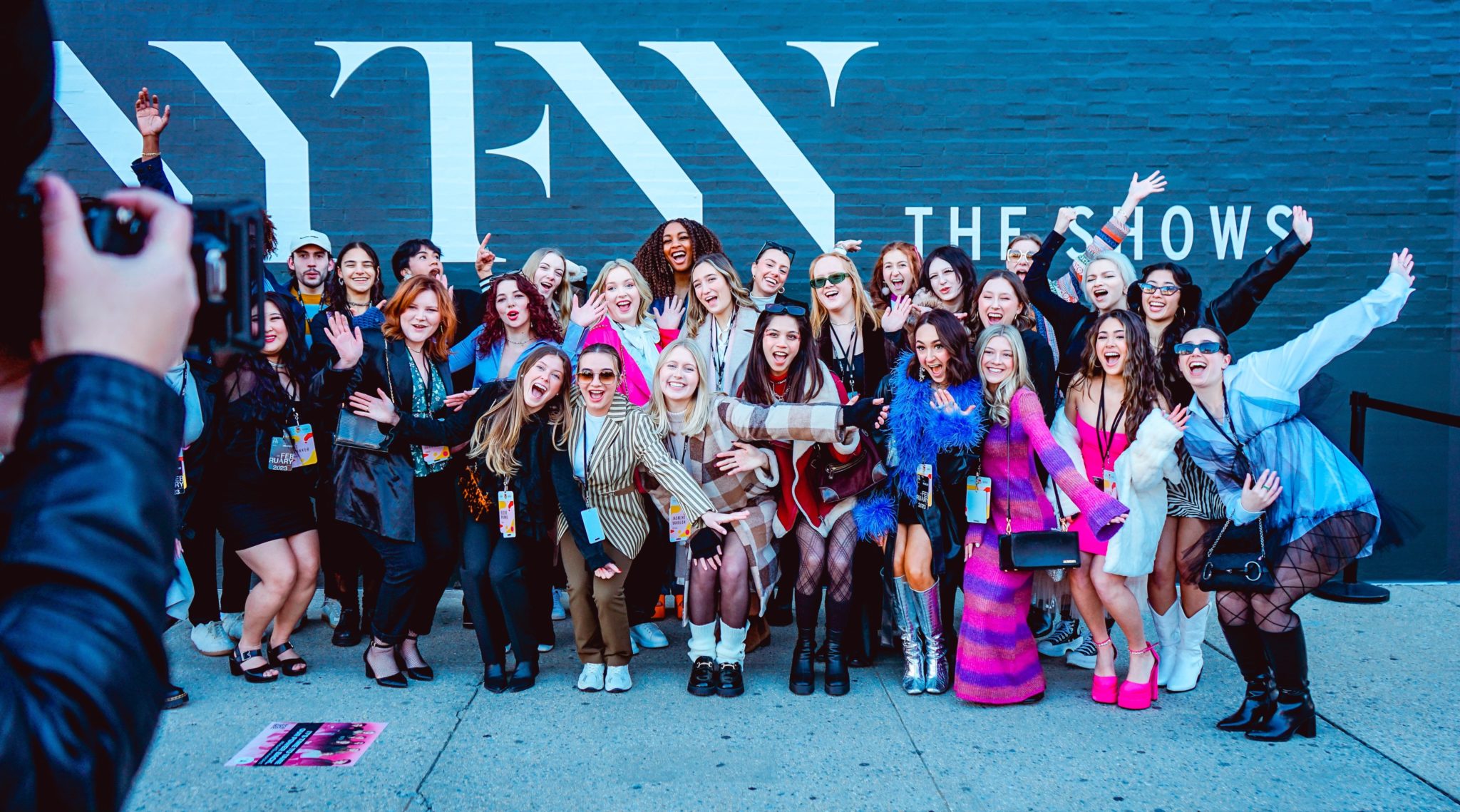 The 30 students who were part of the 2023 University of New York Fashion Week. Kate Blaszkiewicz is pictured on the far right.