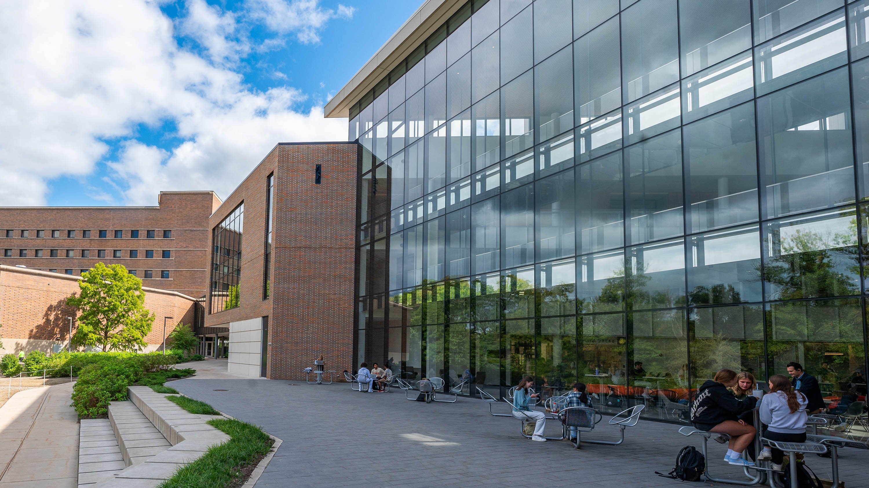 Windows of Business College's Minskoff Pavilion