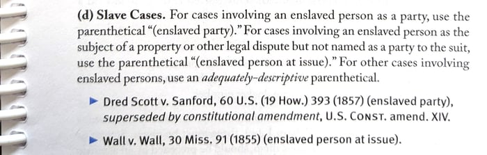 Section on slave cases from Bluebook
