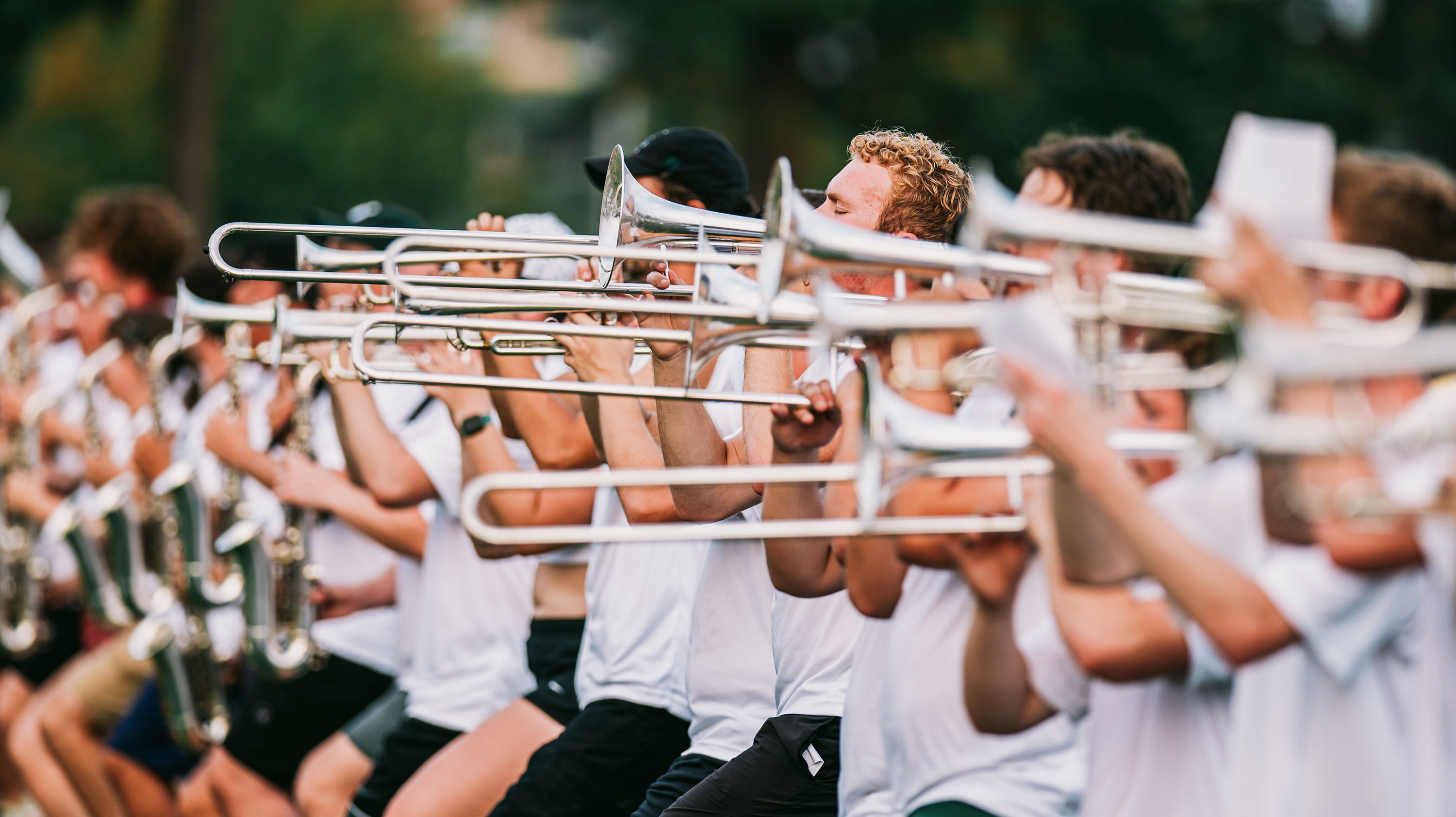 Members of SMB holding trombones
