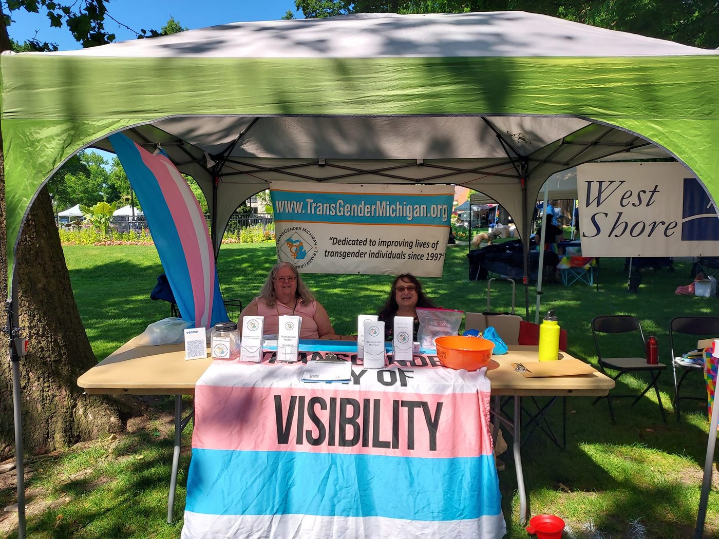 Rachel Crandall-Crocker and Susan Crocker at the South Lyon Pride booth
