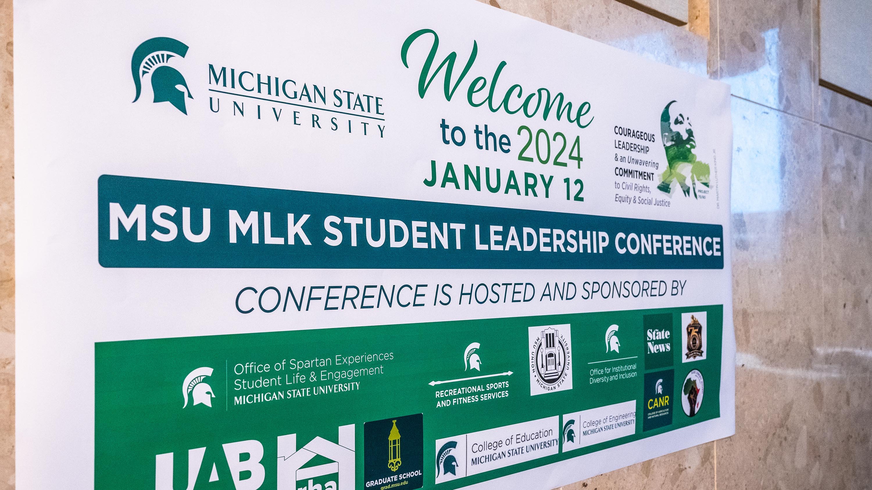 MSU MLK Student Leadership Conference welcome sign