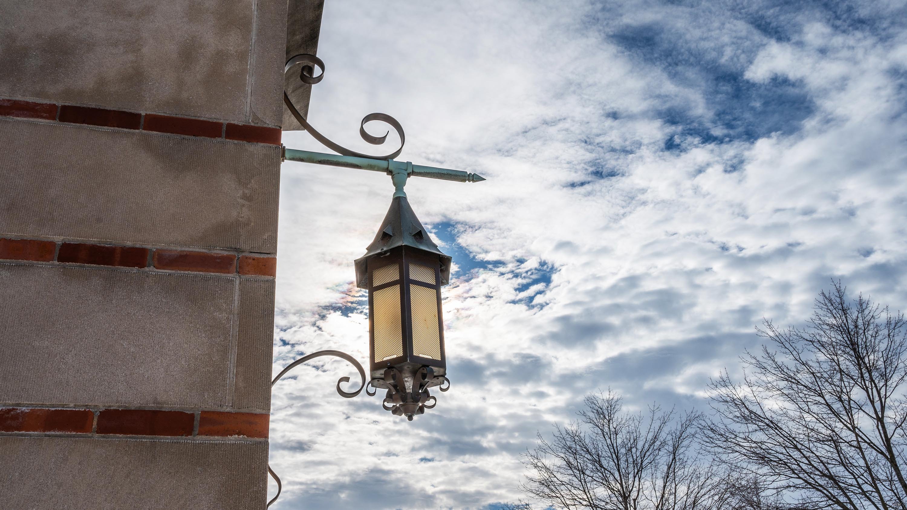 MSU lantern on building