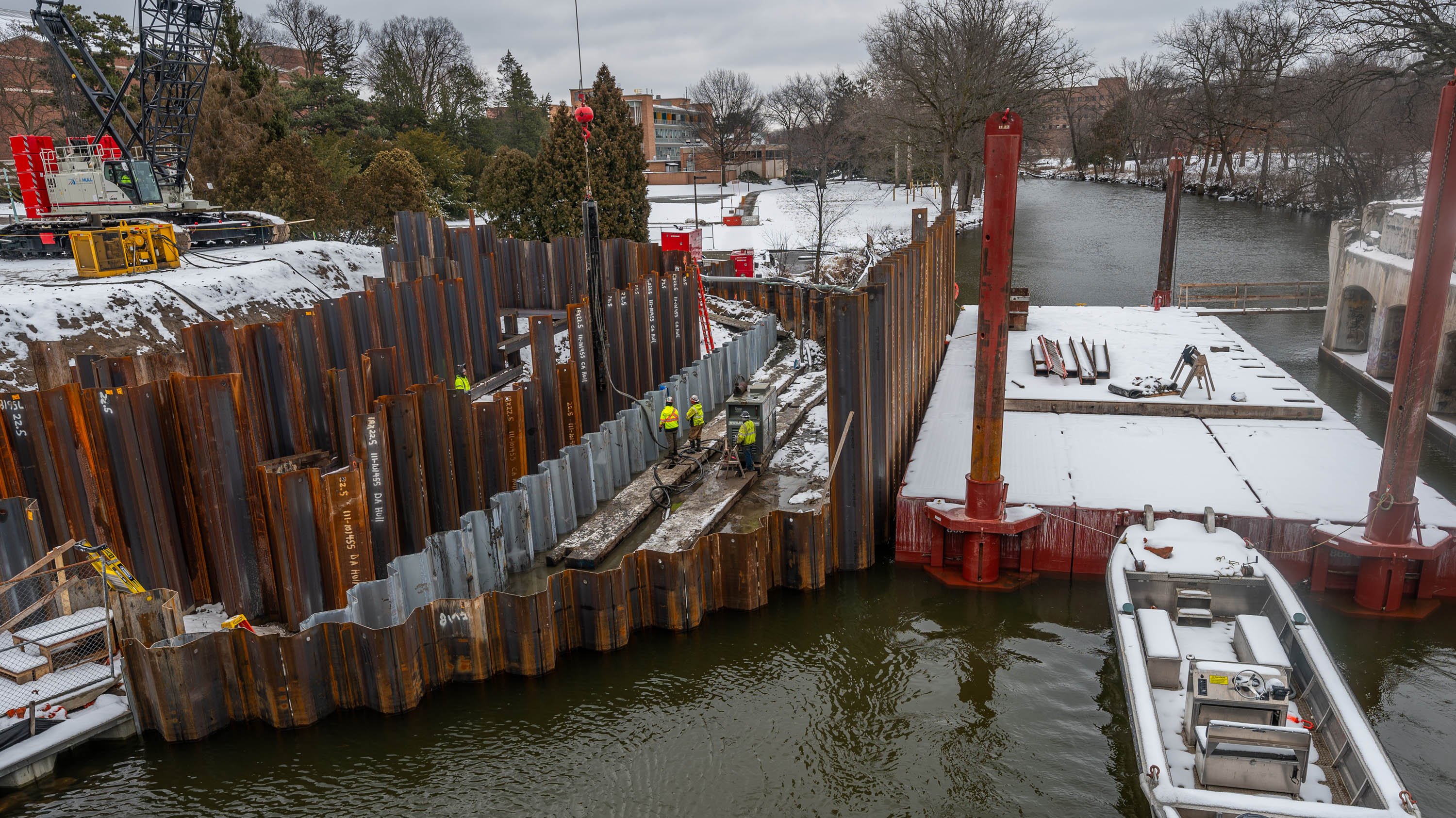 Farm Lane bridge reconstruction over river