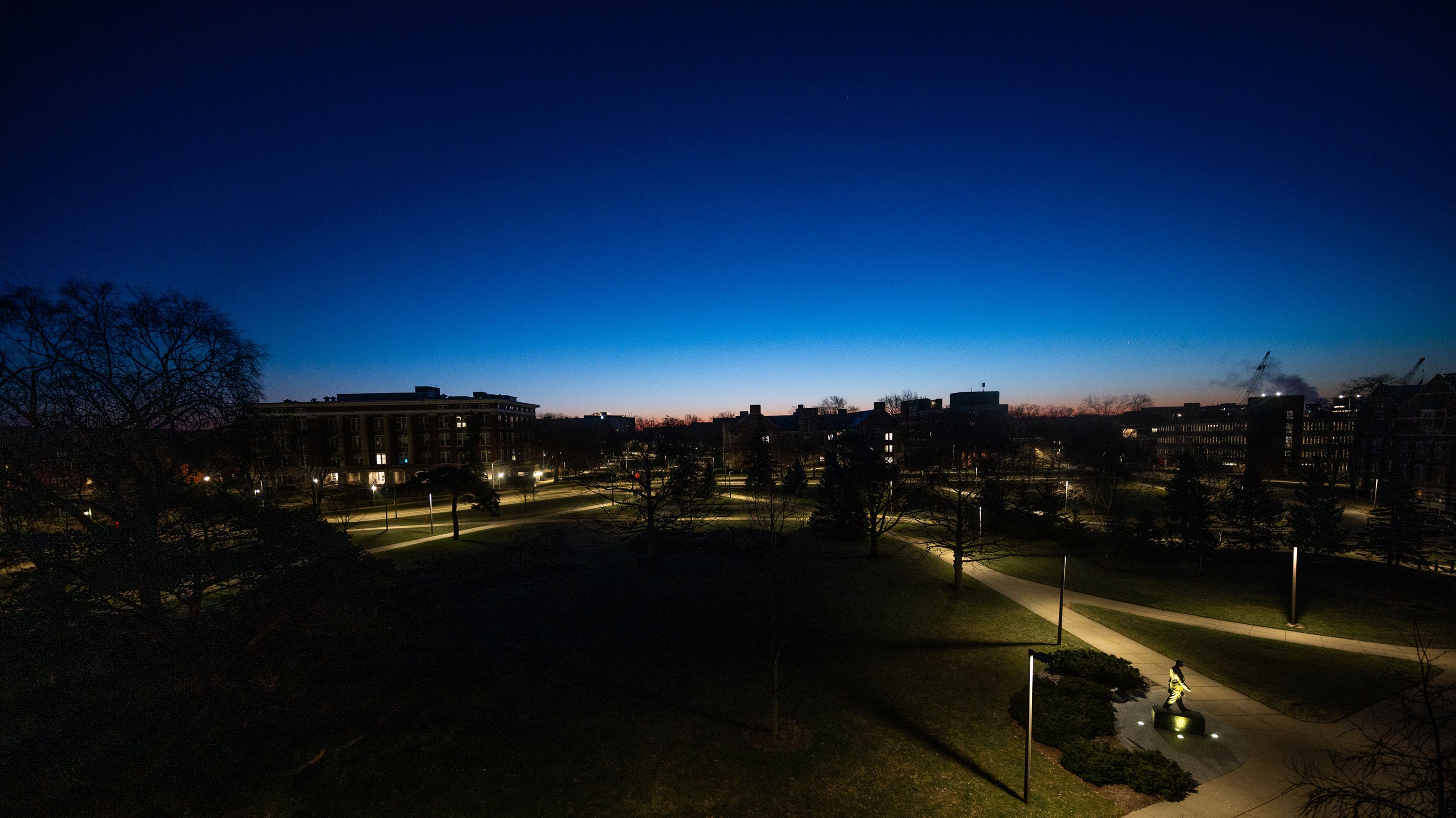 Sunrise over campus