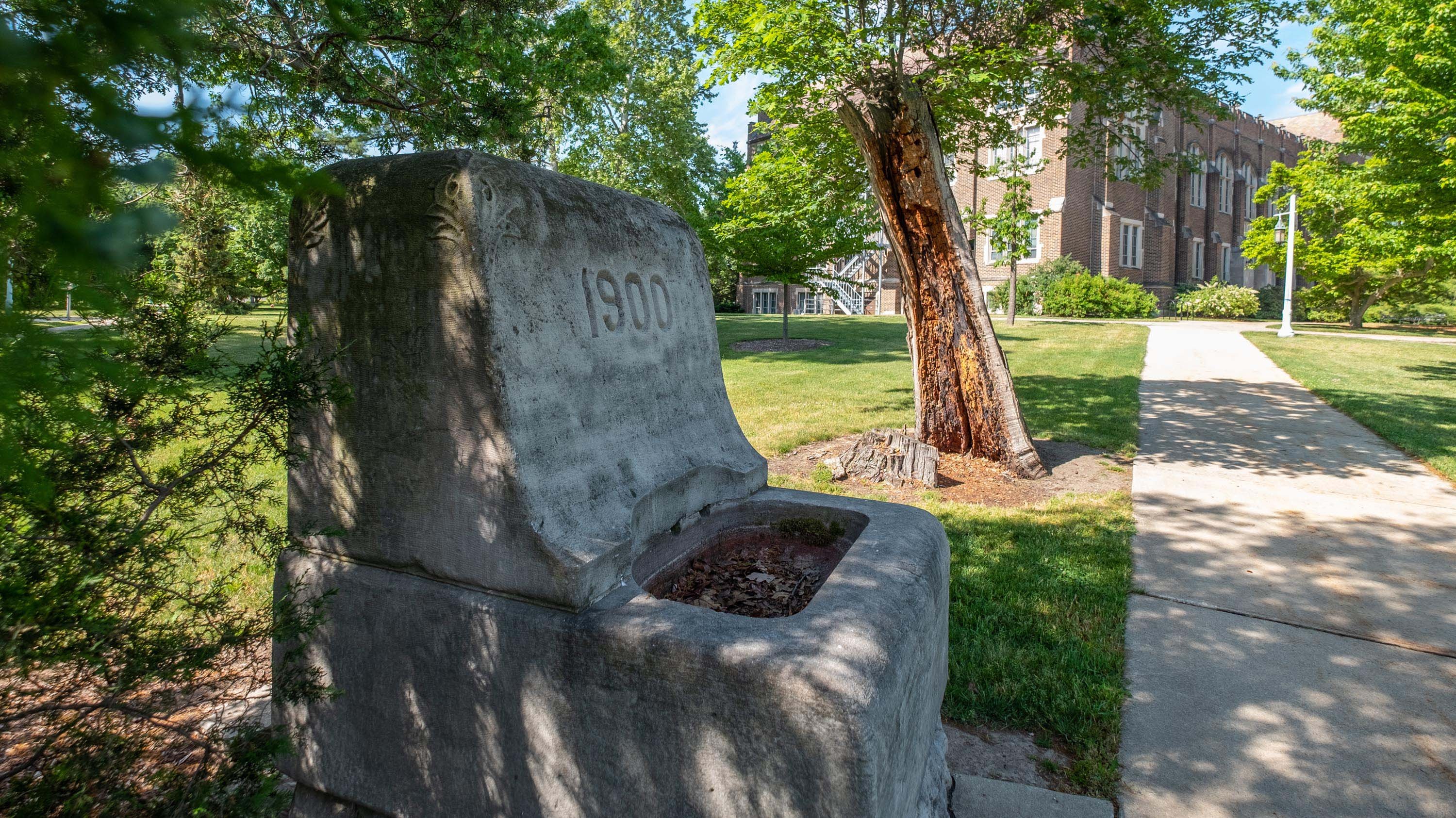 Stone fountain from class of 1900