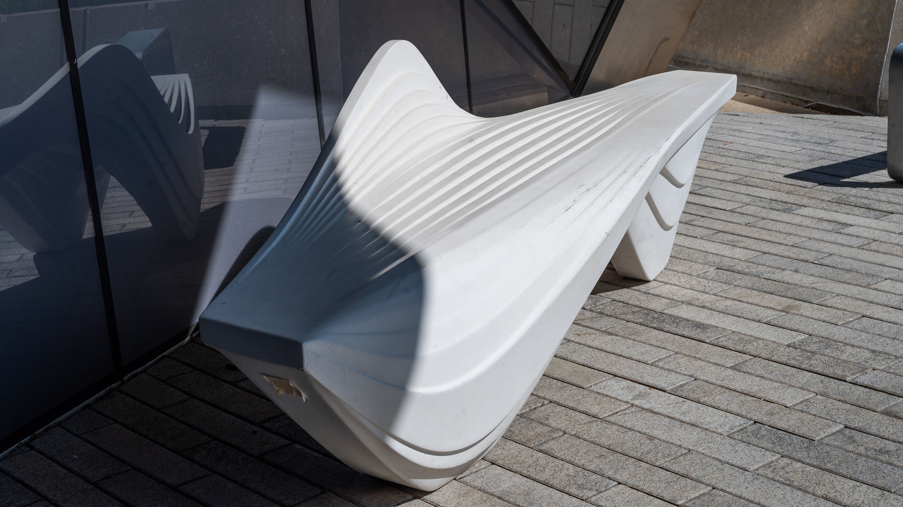 Abstract concrete bench