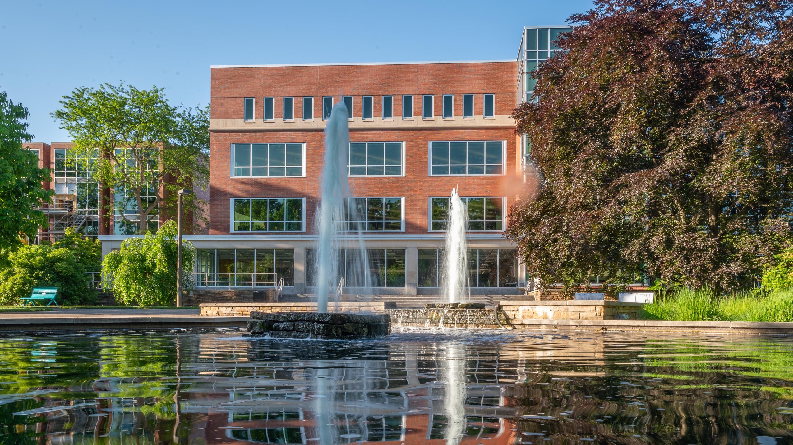 MSU Library fountain