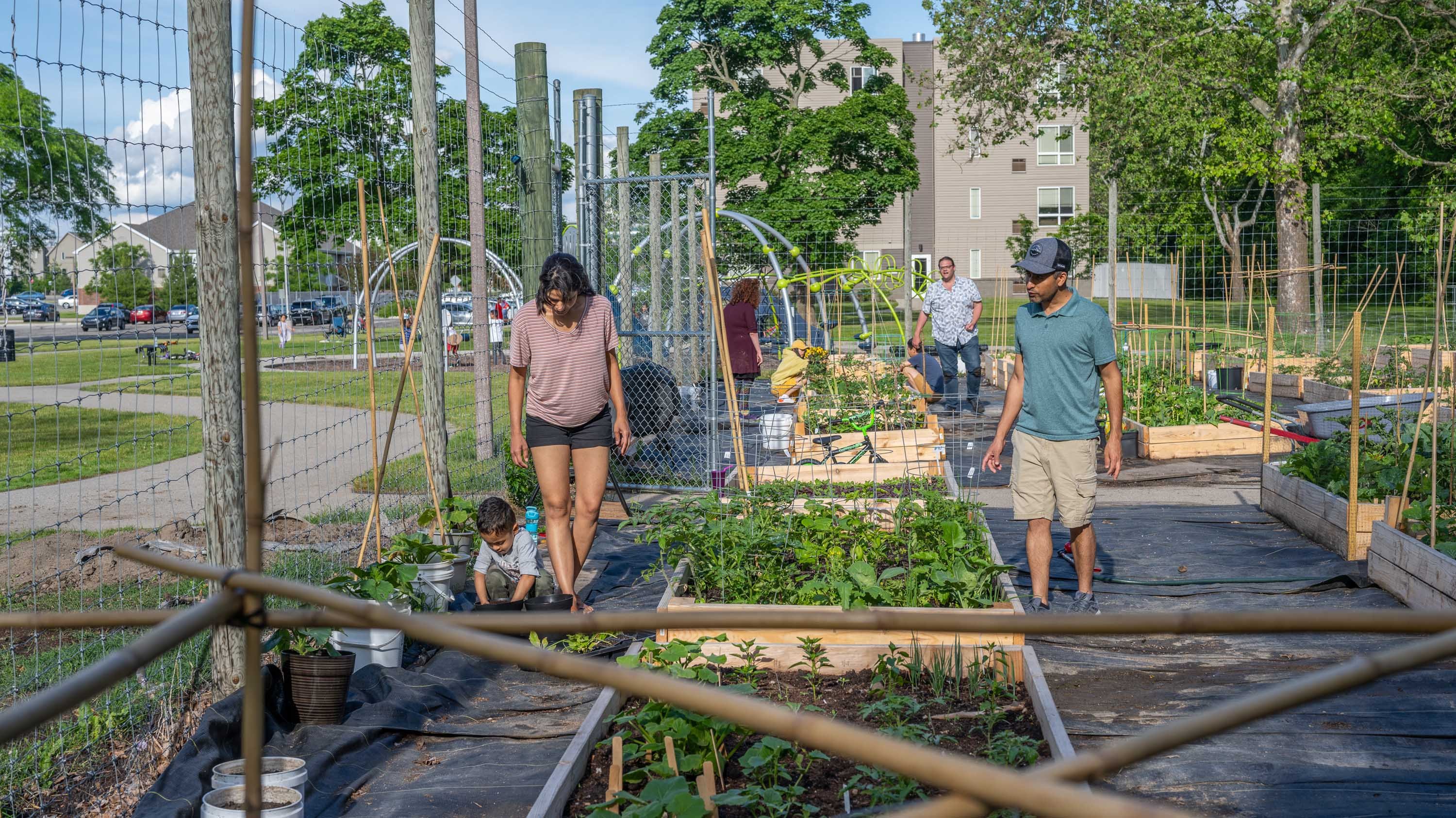 Families in 1855 Place Community Garden