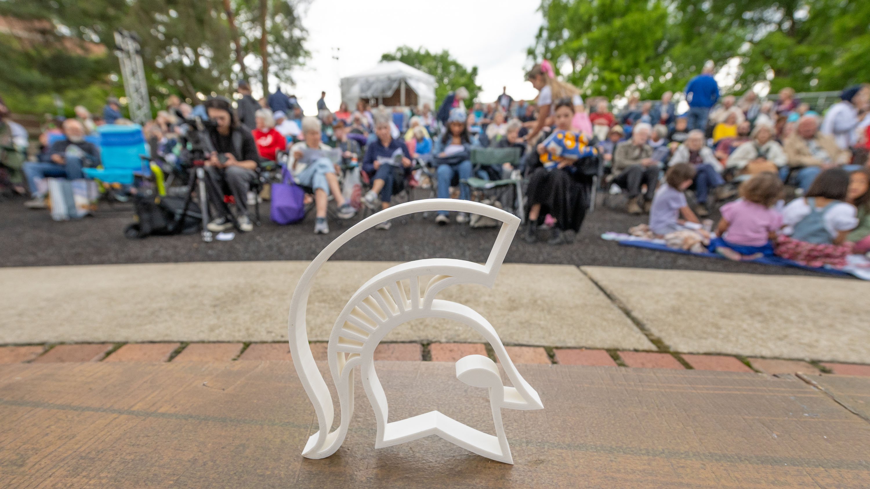 Spartan head 3D print at Summer Circle Theatre