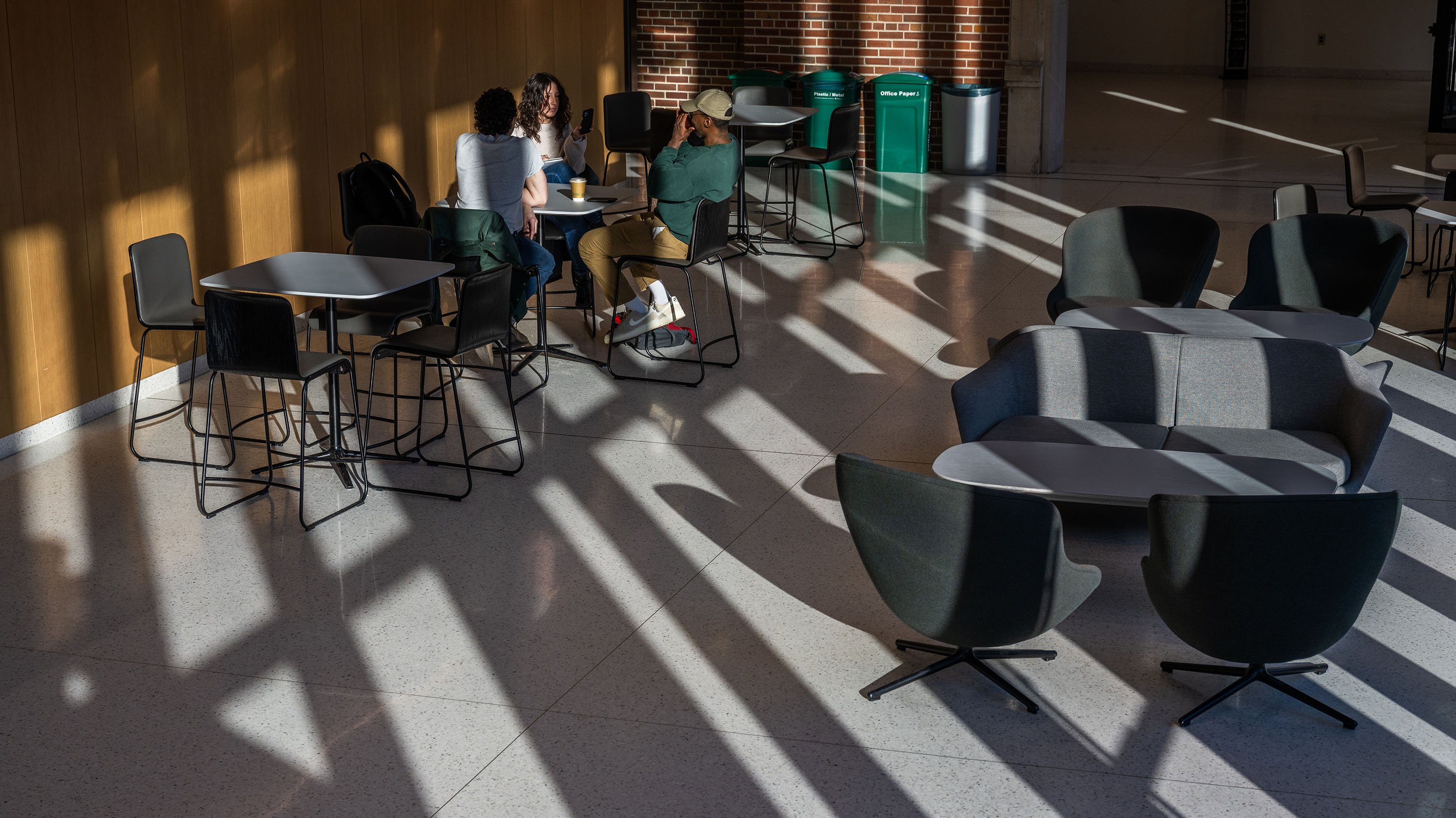 Shadows over students in Beekman Pavilion