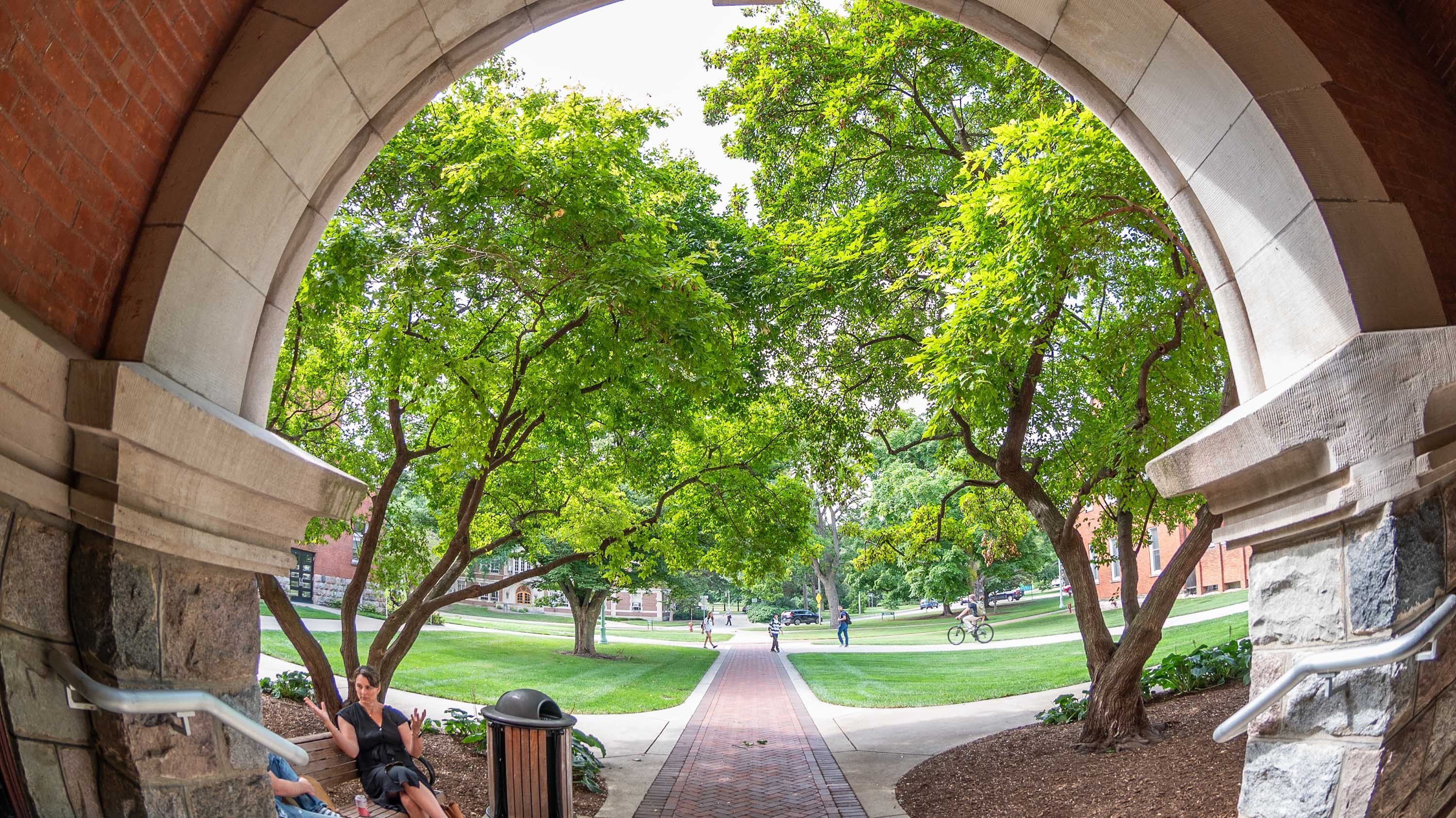 View from the arch of Marshall-Adams Hall