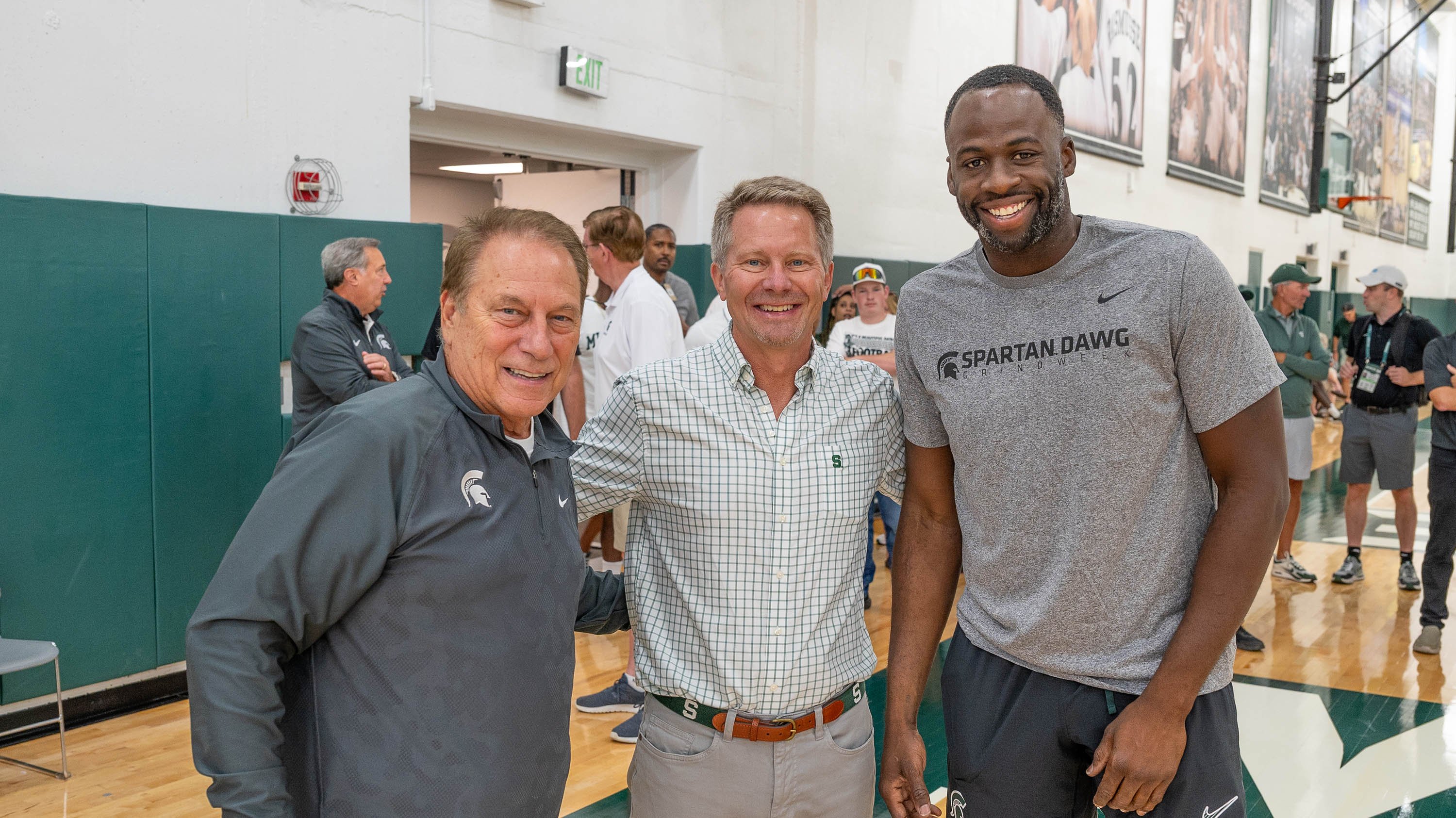 Tom Izzo, Kevin Guskiewicz and Draymond Green