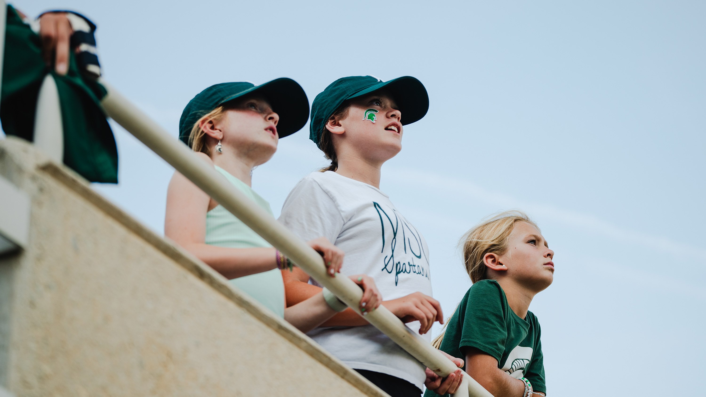 Children watching football game at Spartan Stadium