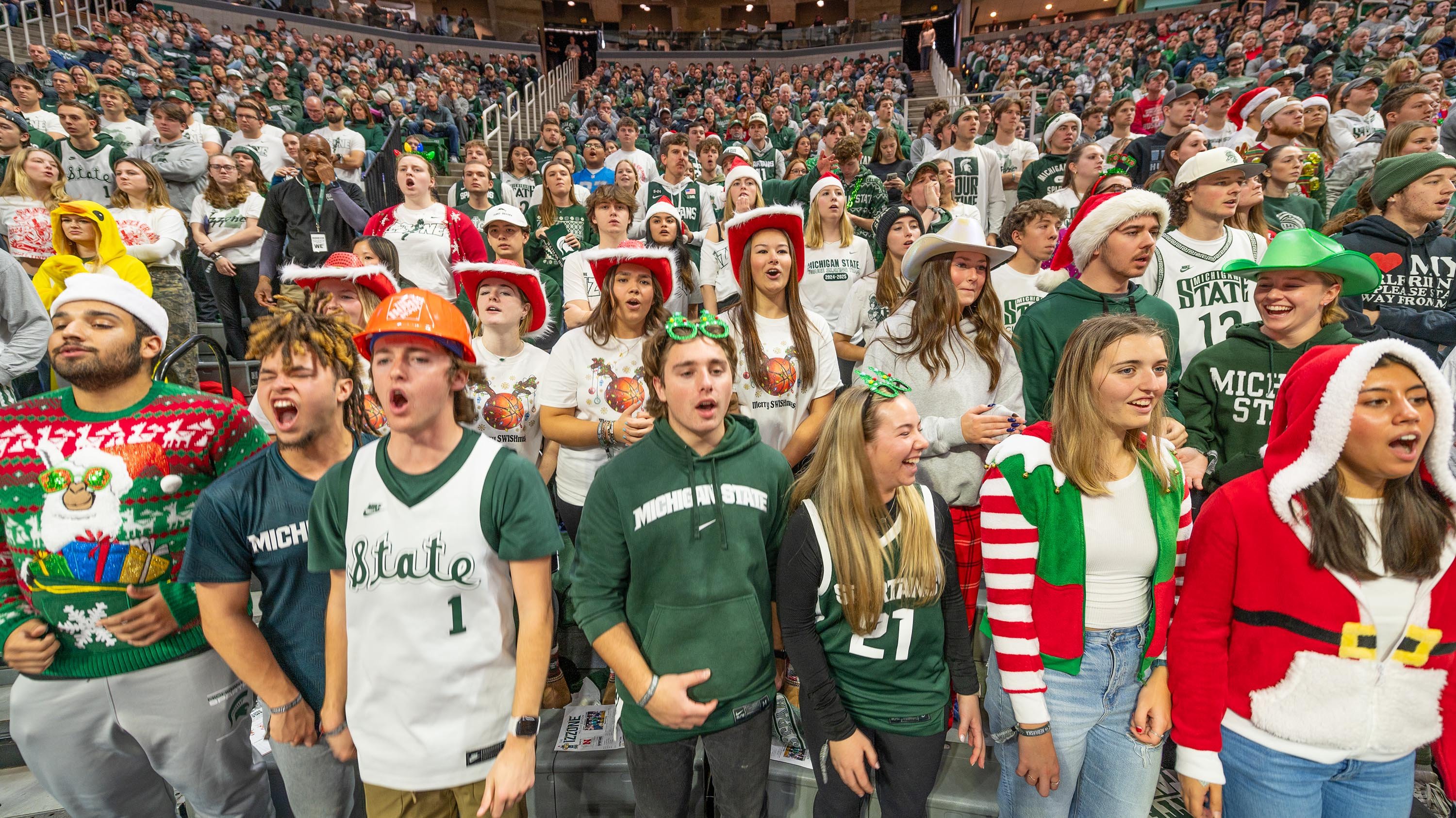 Students wearing costumes in the Izzone