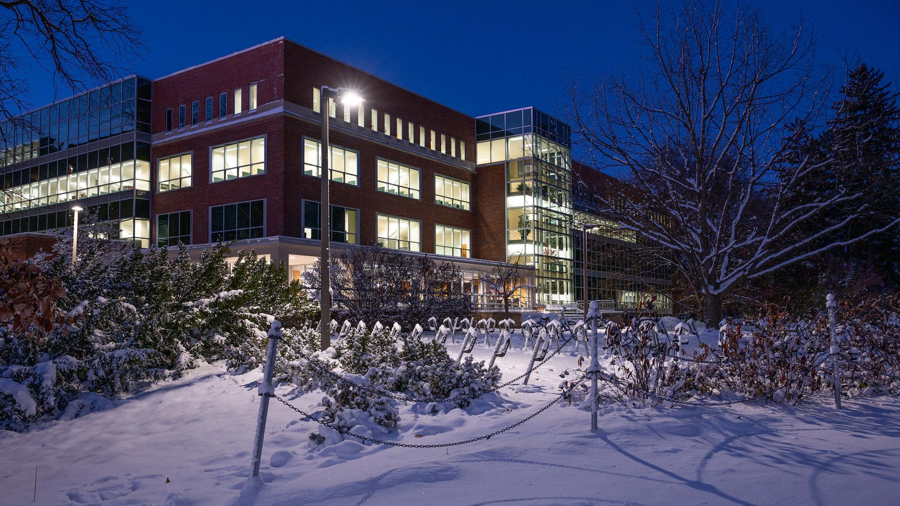 MSU Main Library in winter