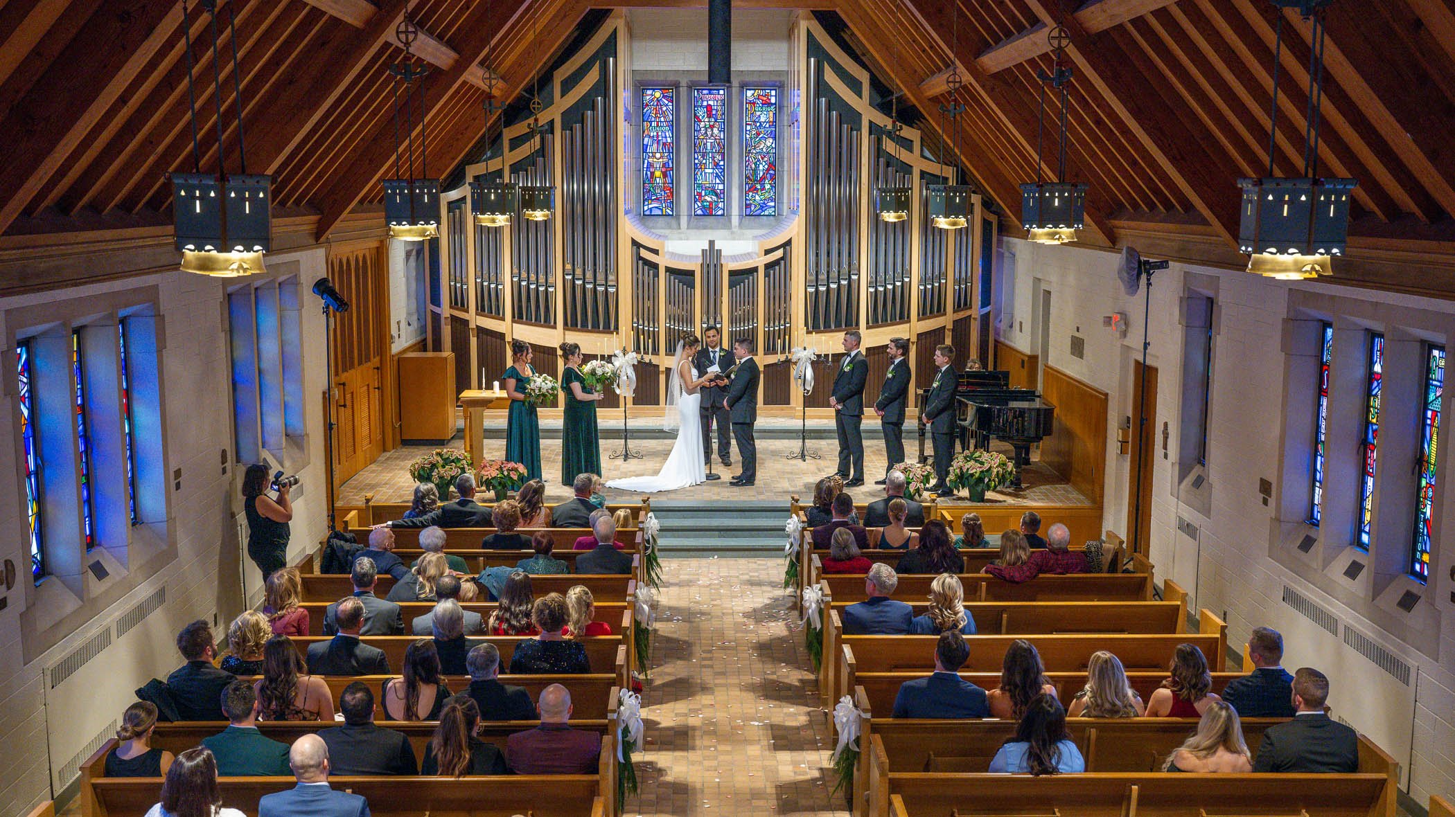 Wedding ceremony in Alumni Memorial Chapel
