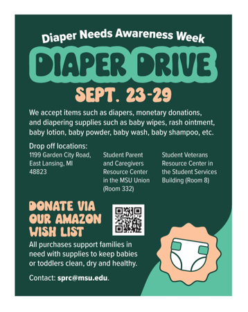 diaper drive flyer, clicks to Amazon wish list
