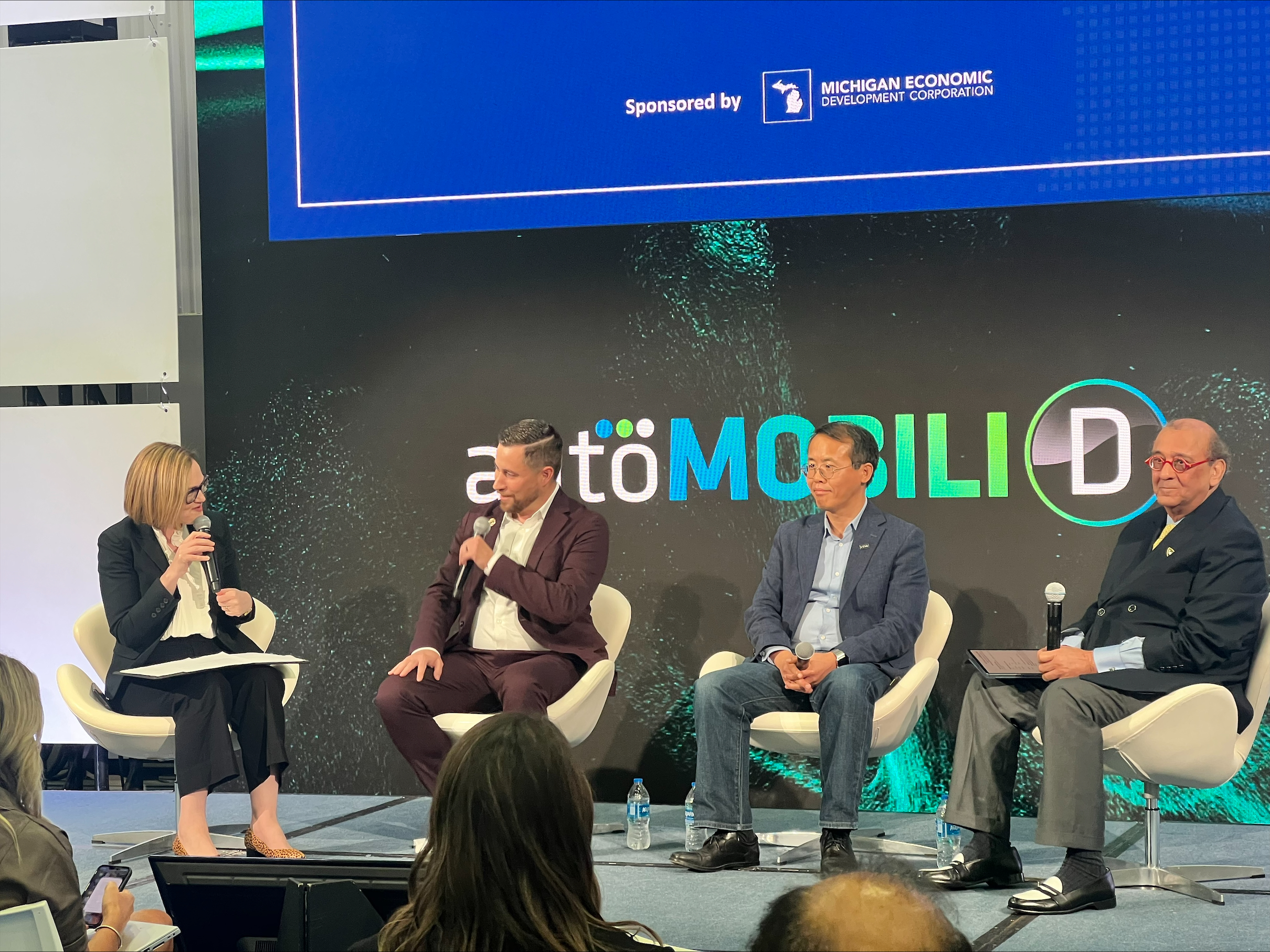 Judd Herzer (second from the left) participating in an MEDC panel about mobility during the International Detroit Auto Show