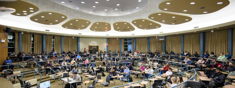 Malcolm X Muslim Studies Community Forum event audience in the Erickson Kiva