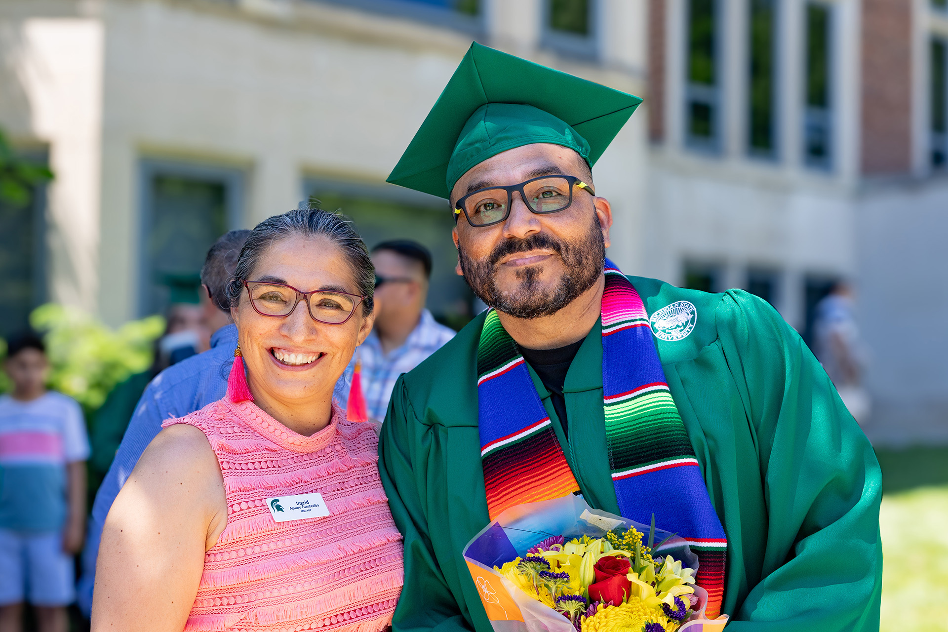 Ingrid Aguayo-Fuentealba with a student at the High School Equivalency Program graduation