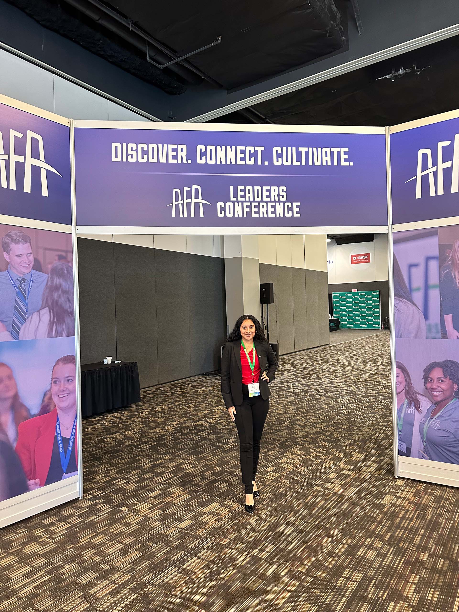 Anel Aguilar stands for a photo at the AFA leaders conference