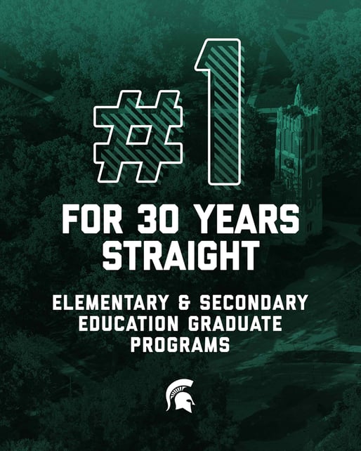 #1 FOR 30 YEARS STRAIGHT ELEMENTARY & SECONDARY EDUCATION GRADUATE PROGRAMS