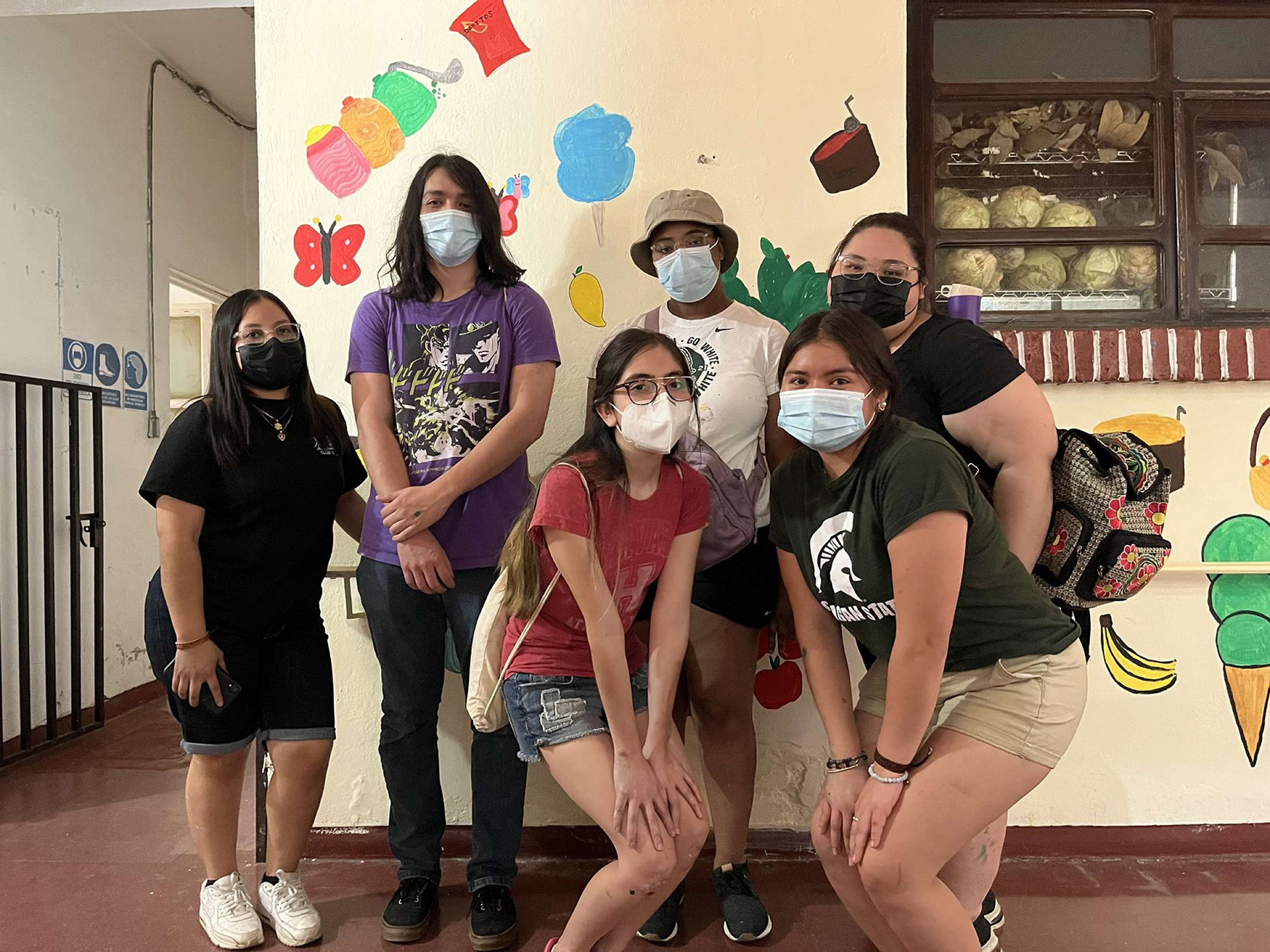 International Engagement in Mexico participants in Oaxaca wearing masks take a photo