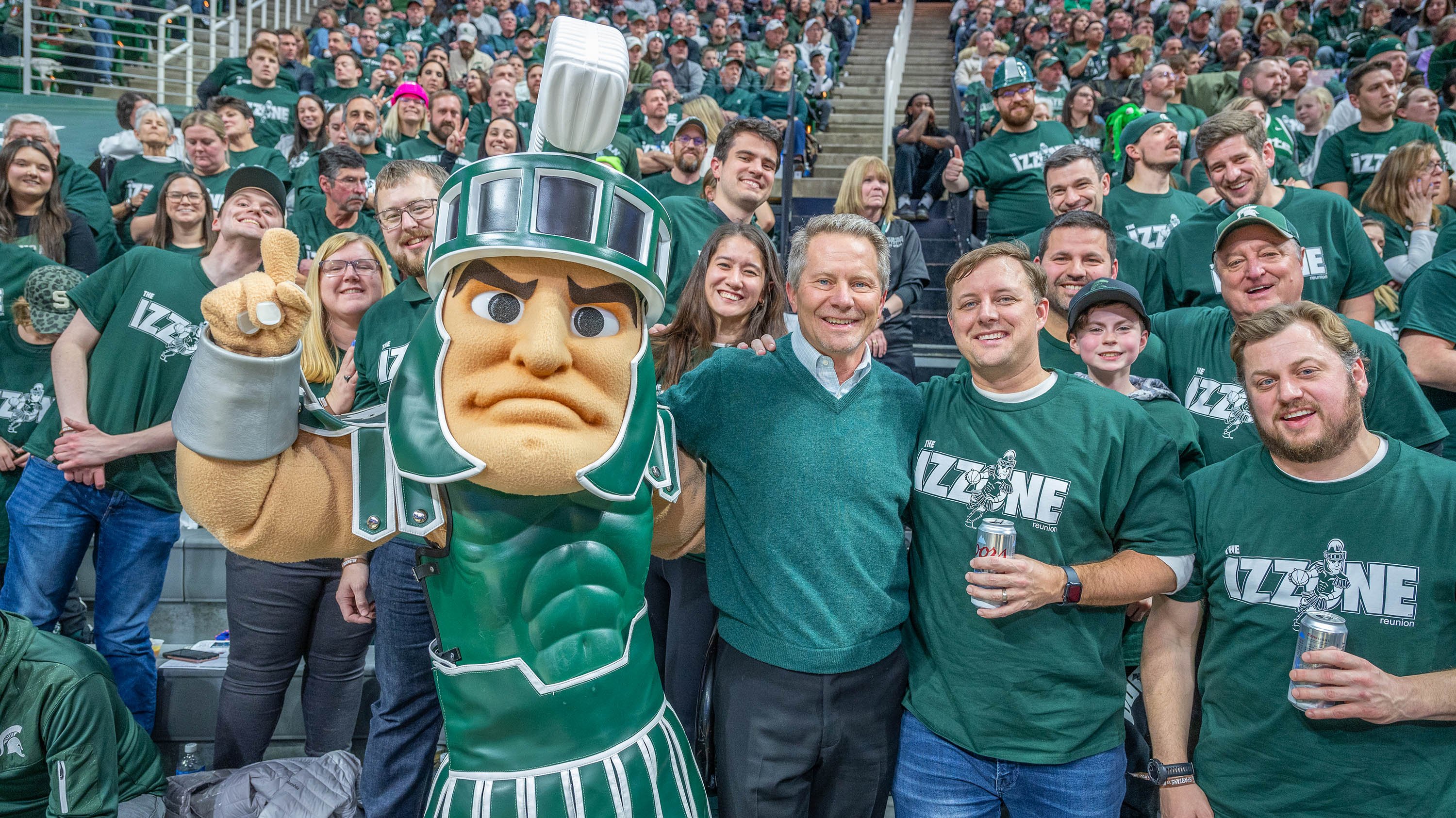 Kevin Guskiewicz with alumni in the Izzone