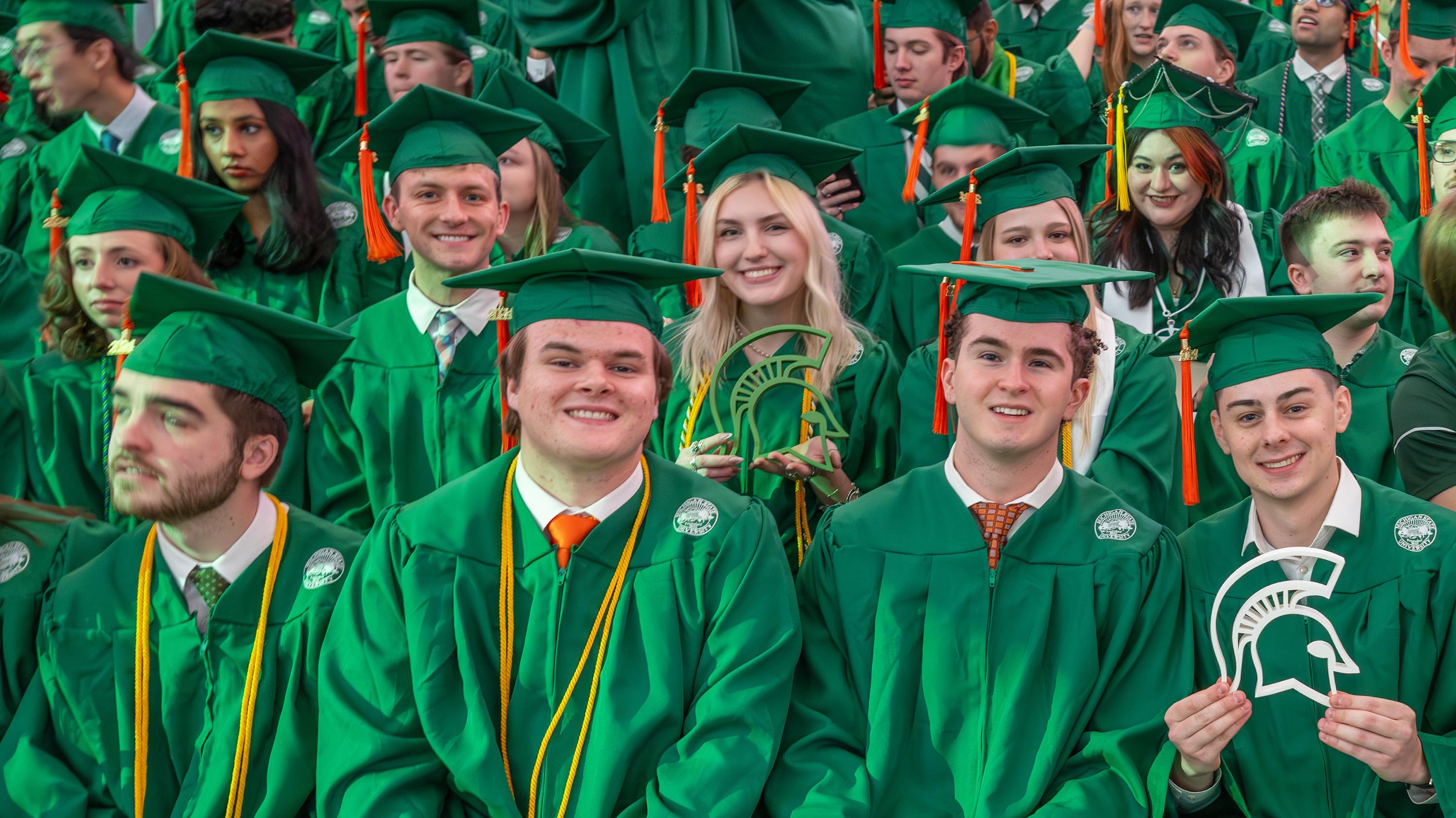 Graduates at undergraduate commencement
